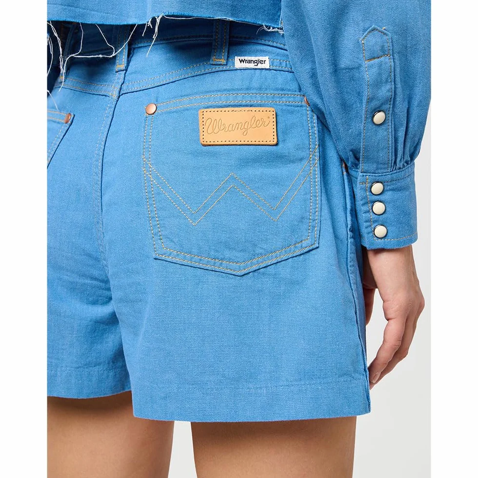 Wrangler Pleated Short - Szorty jeansowe Kobiety