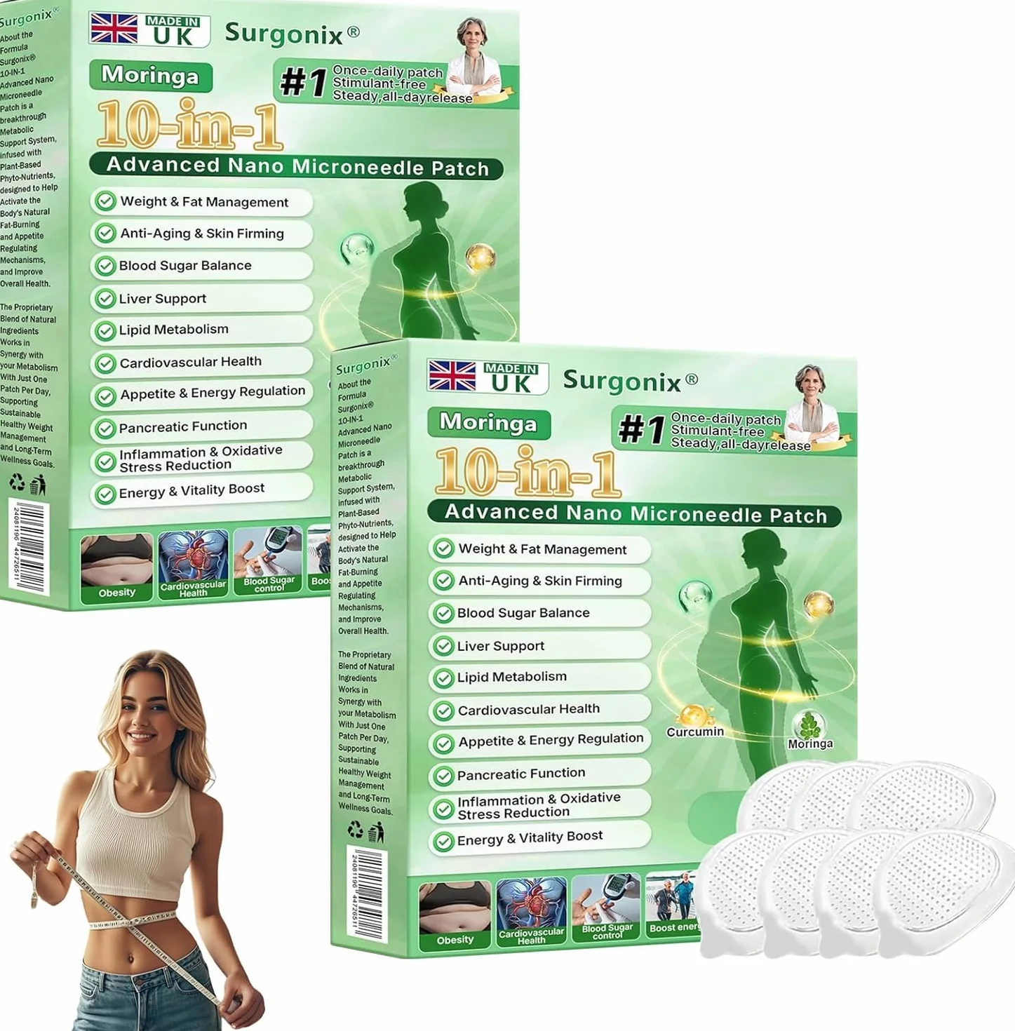 Surgonix Moringa 10 w 1 zaawansowana naszywka mikroigłowa plastry na ciało