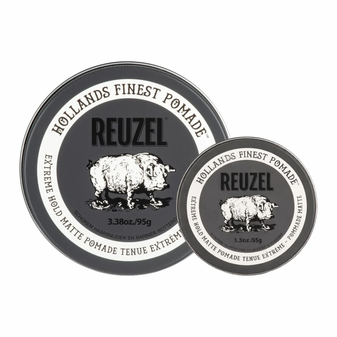 Reuzel 2026 Road Trip, ekstremalnie trzymająca się matowa maść, mocna mocna, maść o niskim połysku dla mężczyzn, 95 g + Darmowy format podróżny 35g