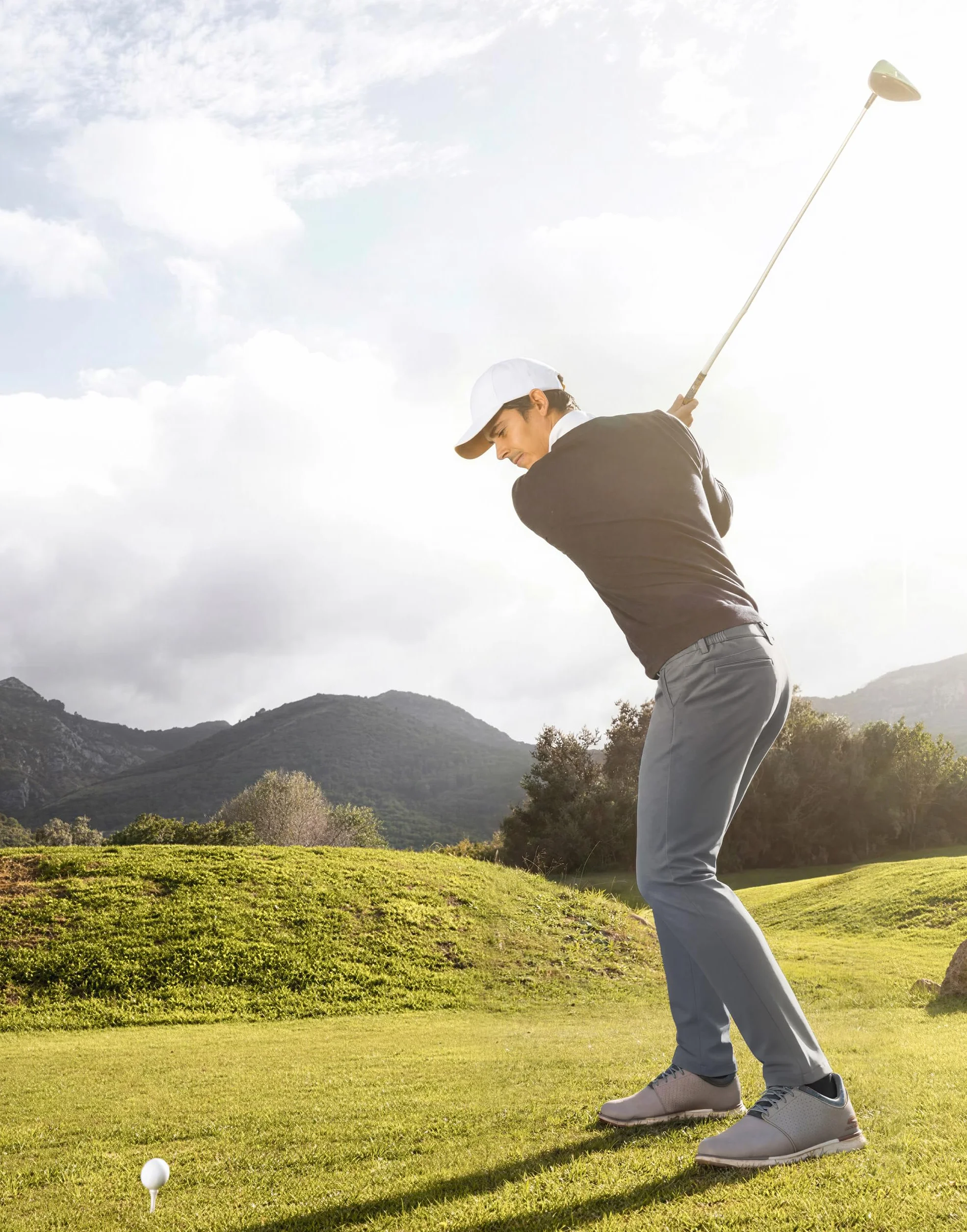 Męskie spodnie golfowe, wodoodporne, rozciągliwe, sportowe spodnie golfowe z 4 kieszeniami