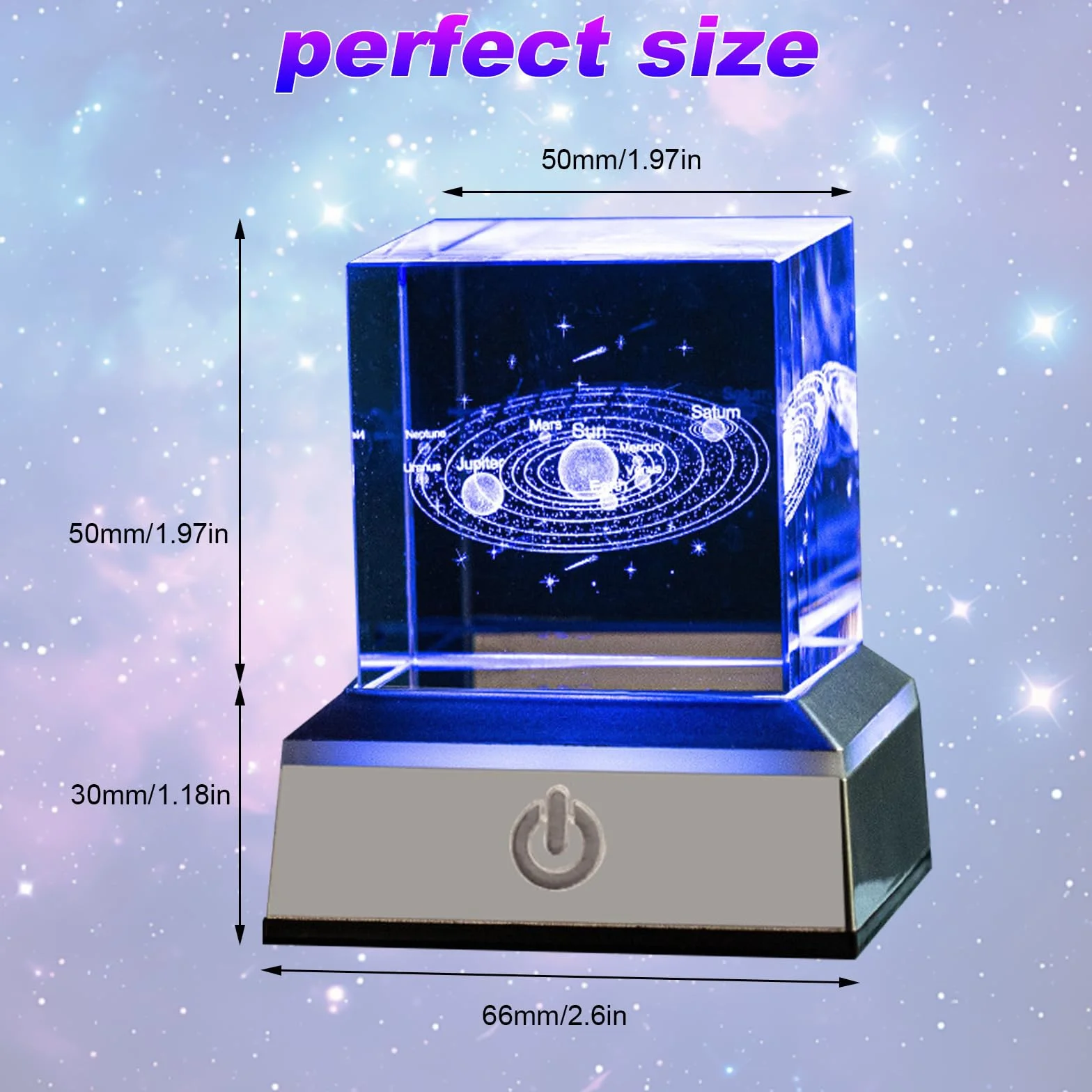 Kryształowa kula 3D, kryształowa kula 3D, kryształowa kula 3D, lampka nocna, galaktyka, kryształowa kula z diodami LED, kolorowa lampka nocna, podstawa dla miłośników astronomii, dekoracja