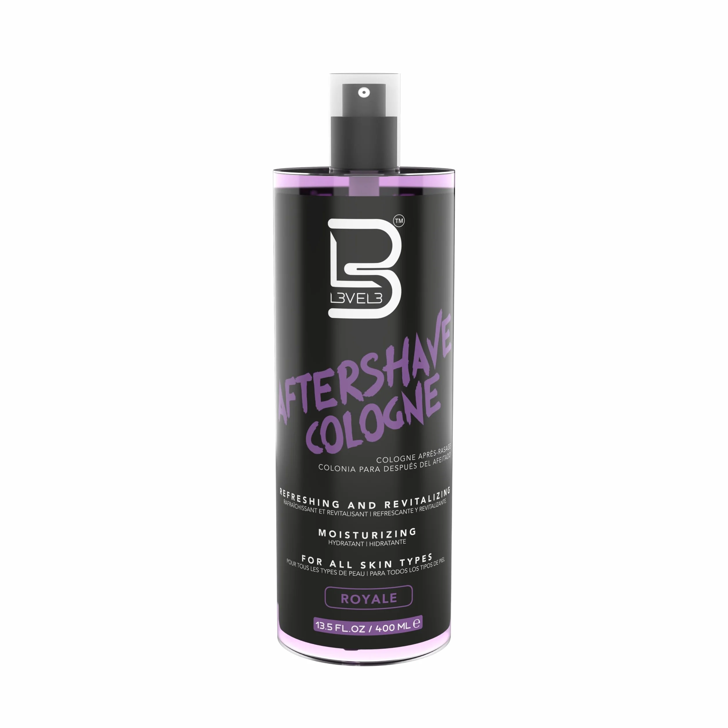 L3VEL3 Woda po Goleniu Aftershave Cologne Royale, Nawilżająca, Odświeżająca, 400 ml