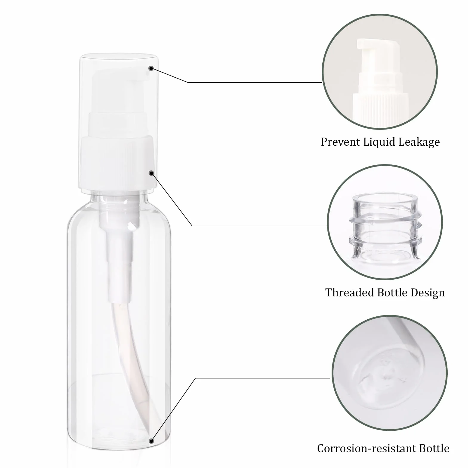 Sliverdew 4 Butelki z Pompką 50 ml - Przezroczyste, Podróżne, z Tworzywa Sztucznego, Puste Pojemniki na Kosmetyki, Szampon, Krem