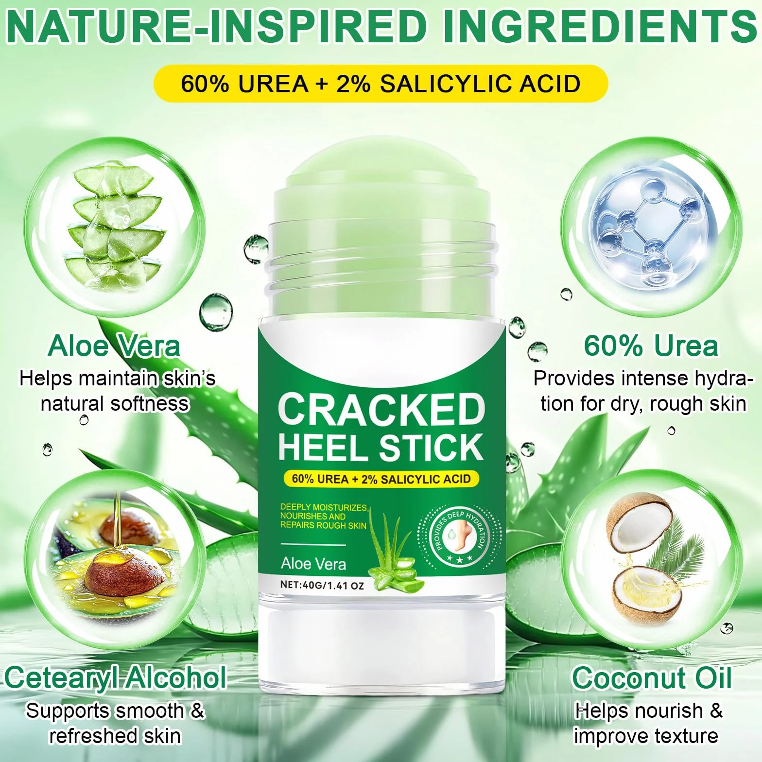 Mocznik w sztyfcie do pięt 60% z kwasem salicylowym 2% 40 g Aloe Vera