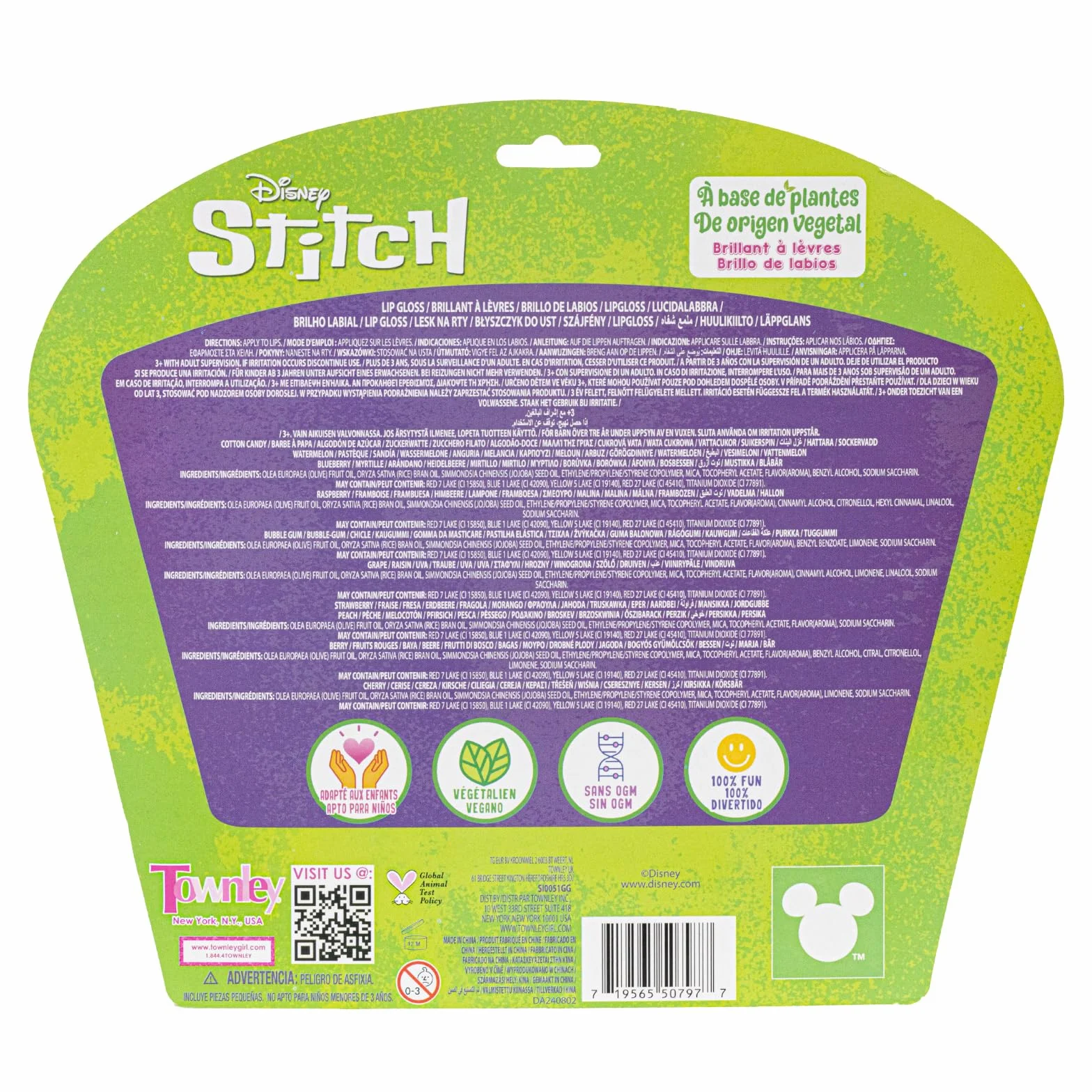 Stitch Błyszczyk Roślinny 10 szt Dziewczynki Prezent