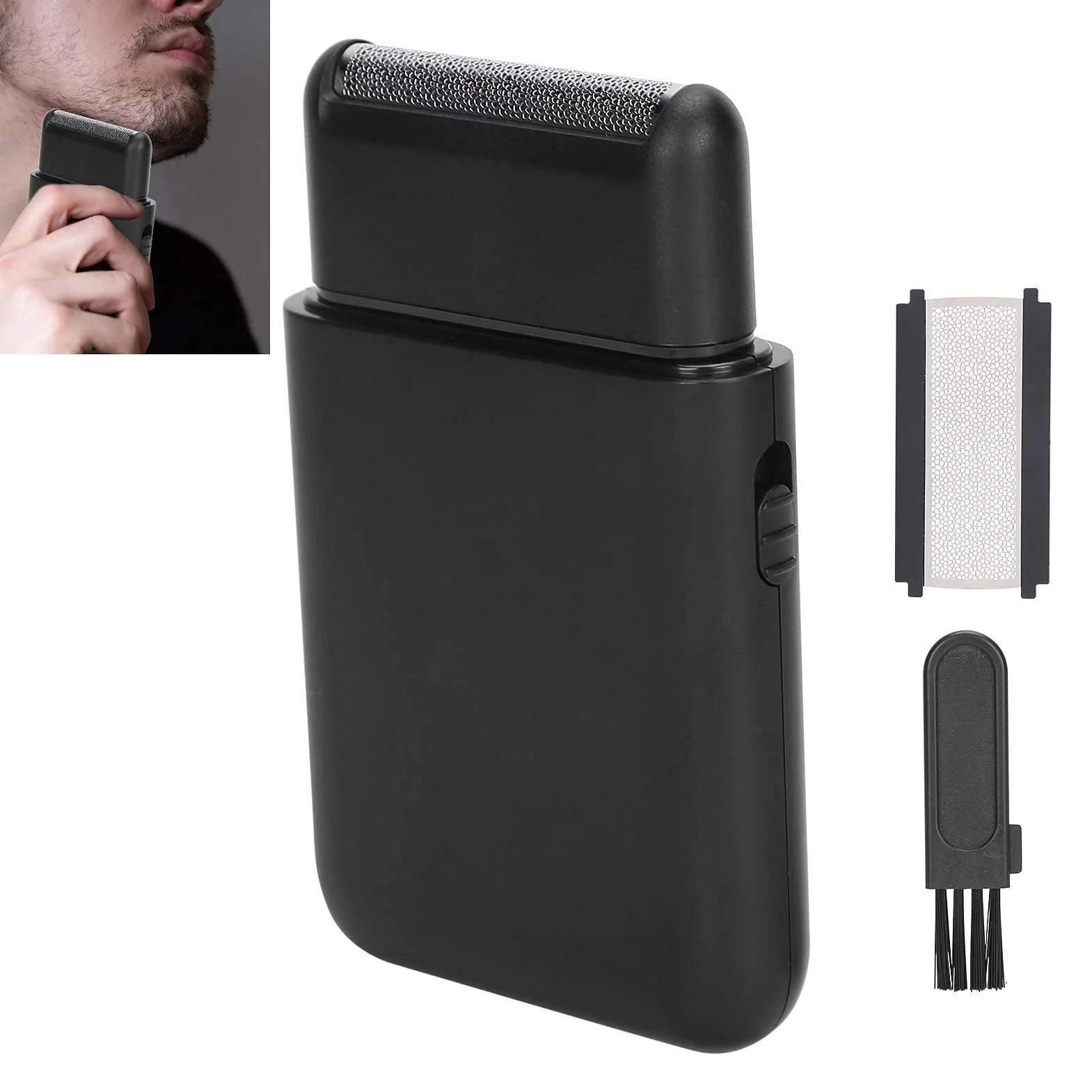 Ładowanie USB elektryczna golarka podróżna przenośna męska golarka foliowa trymer do brody (czarna), golarki obrotowe