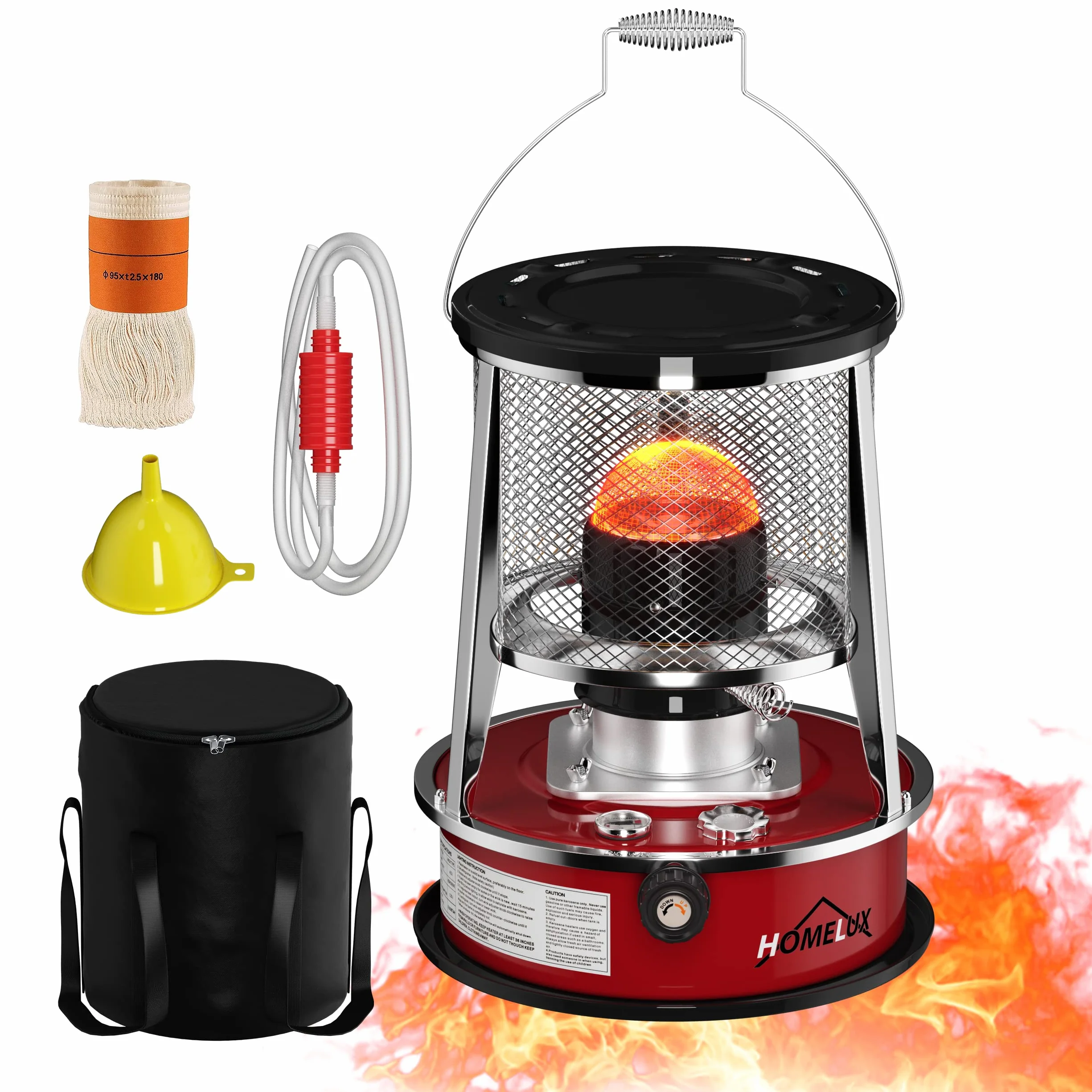 HOM piec naftowy, piec naftowy do wnętrz, [4,5 l & 8900 BTU/H] ogrzewanie naftowe, mobilne ogrzewanie bez prądu wewnątrz, ogrzewanie naftowe (DMY-229)