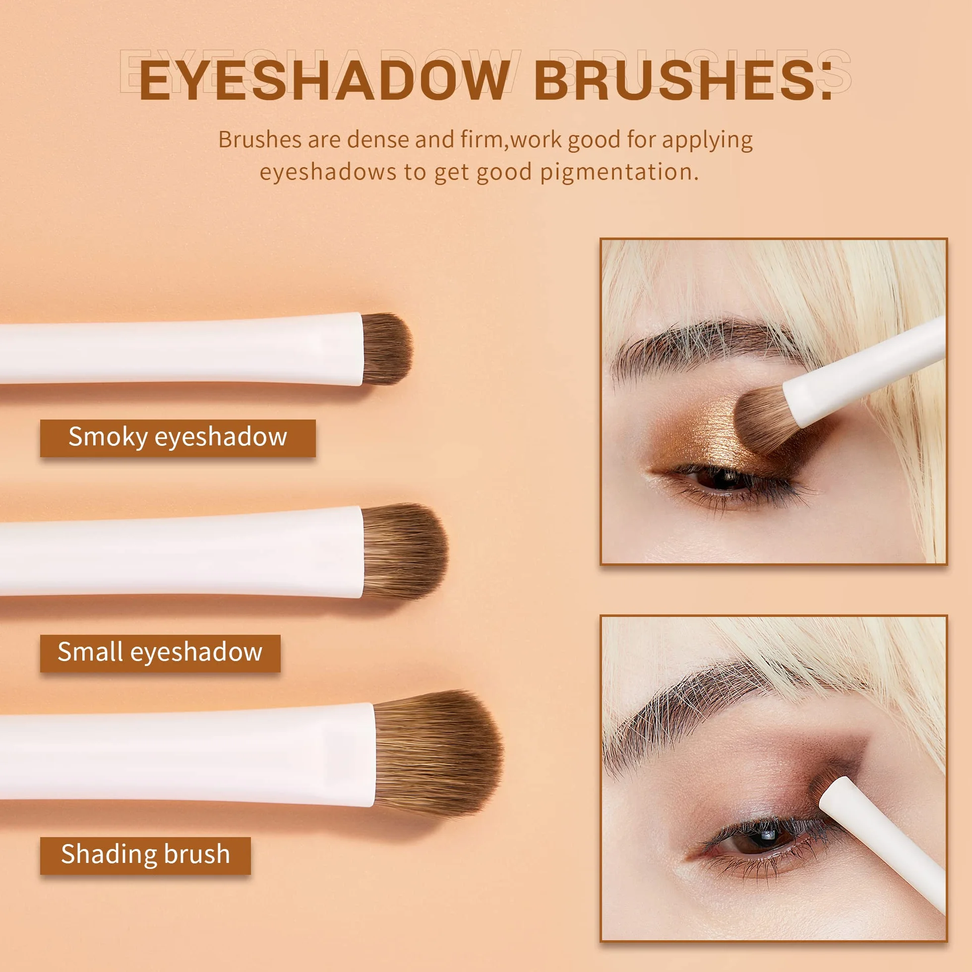 Jessup Precyzyjne pędzle do makijażu 10 szt. zestaw pędzli do makijażu oczu wysokiej jakości syntetyczny cień do powiek korektor eyeliner pędzel do mieszania brwi, jasnoszary T330