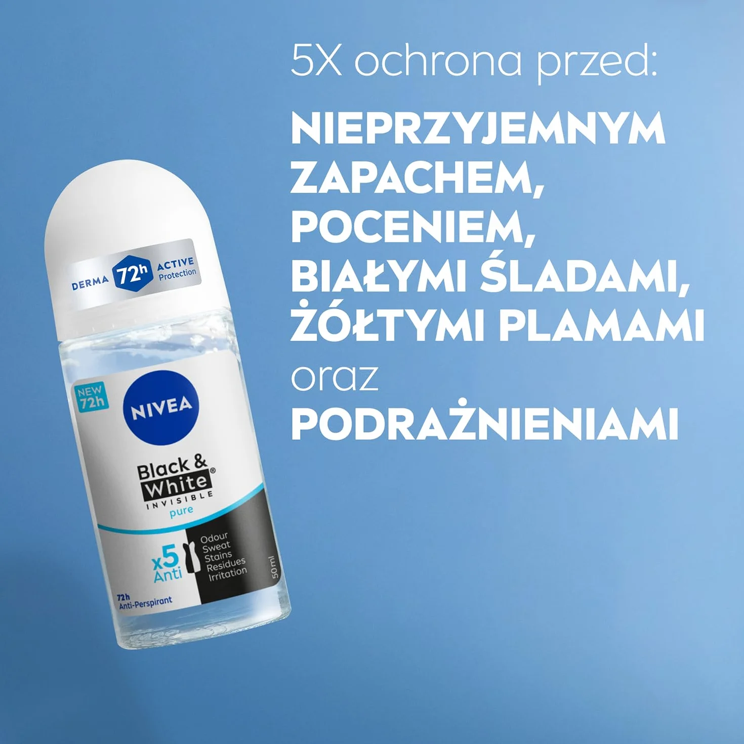 NIVEA Black & White Pure Antyperspirant roll-on 50 ml