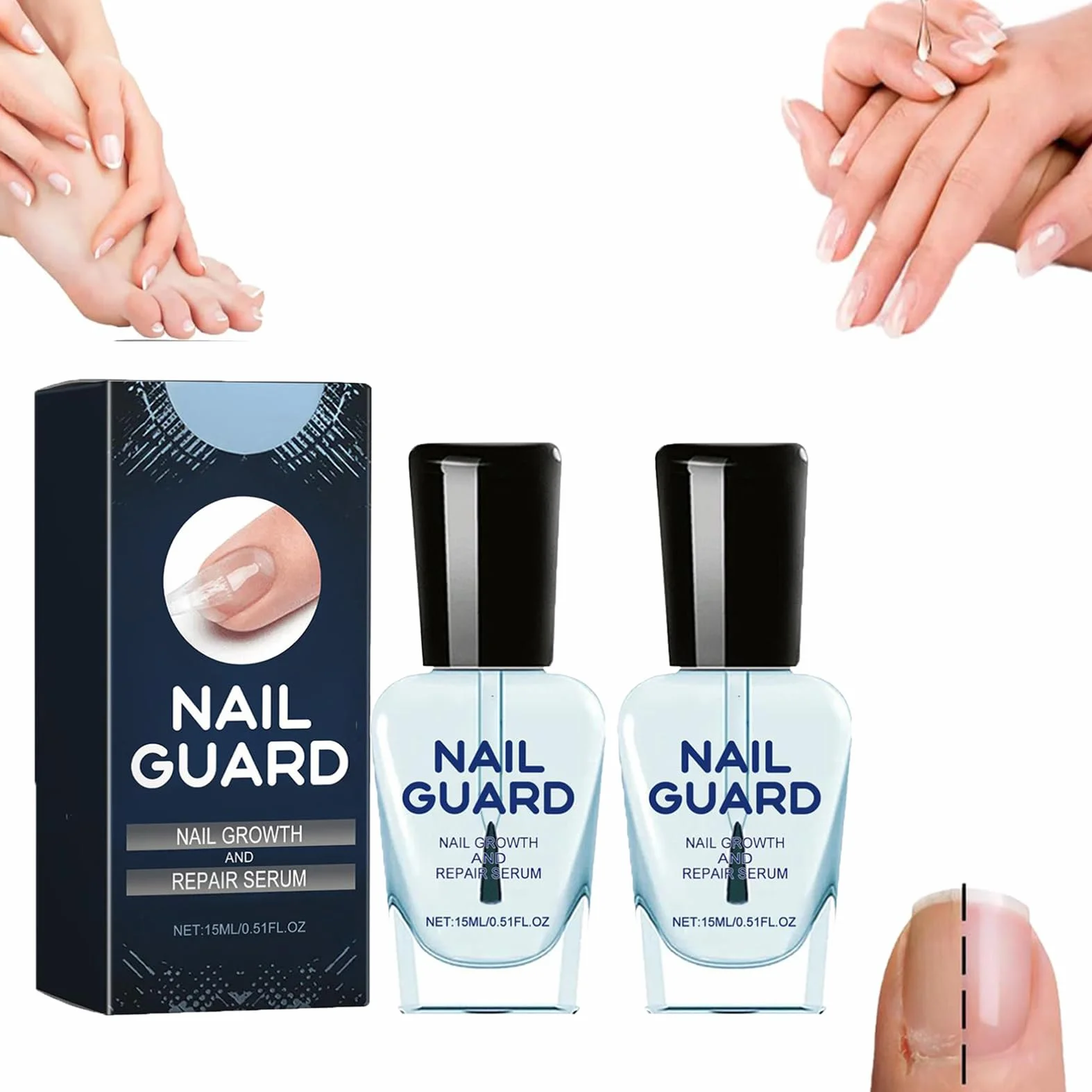 OnyxGuard serum do napraw i wzrostu paznokci, pielęgnacja i odżywka, rewitalizuje i wzmacnia (2 sztuki)