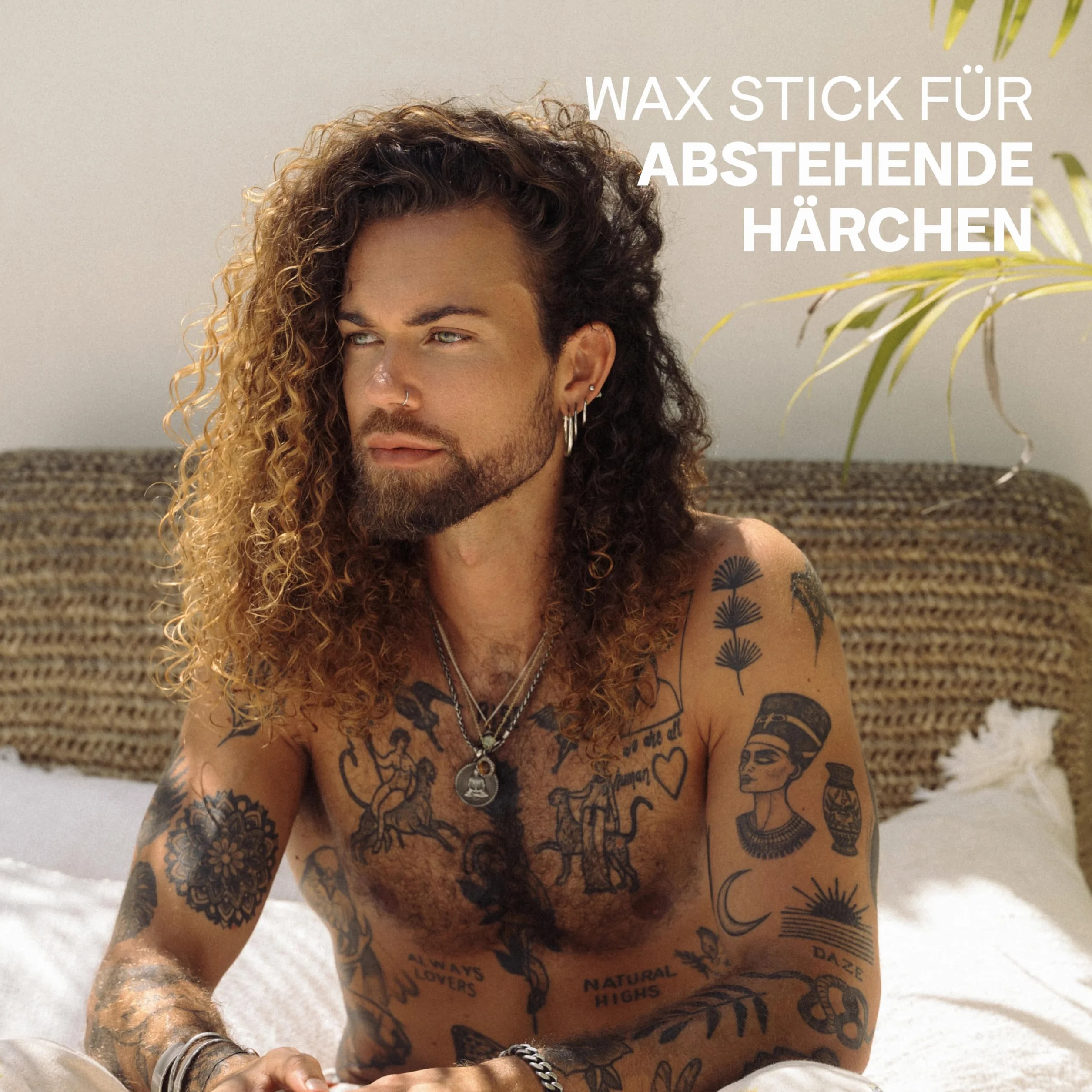 Bali Curls Sleek Wax Stick – bardzo mocny sztyft do stylizacji eleganckiego wyglądu i kucyków – przezroczysty wosk do włosów przeciwko latającym włosom – wegański – 40 g