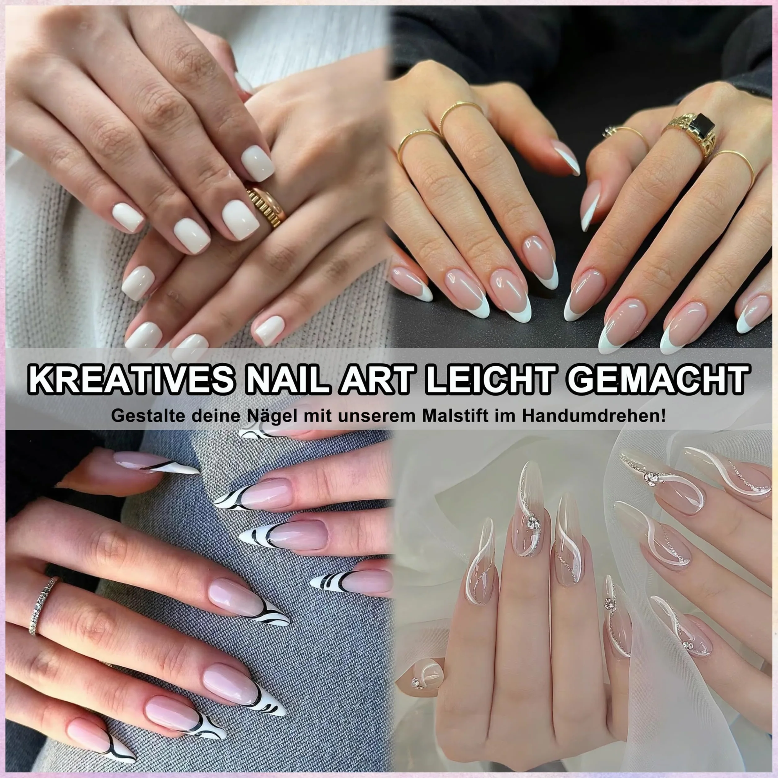 4 kolory Nail Art Pen 3D, zestaw pisaków do malowania paznokci, DIY do malowania paznokci, graffiti, końcówki do paznokci, akcesoria do manicure, do stylizacji paznokci (kolorowe, 4 szt.)
