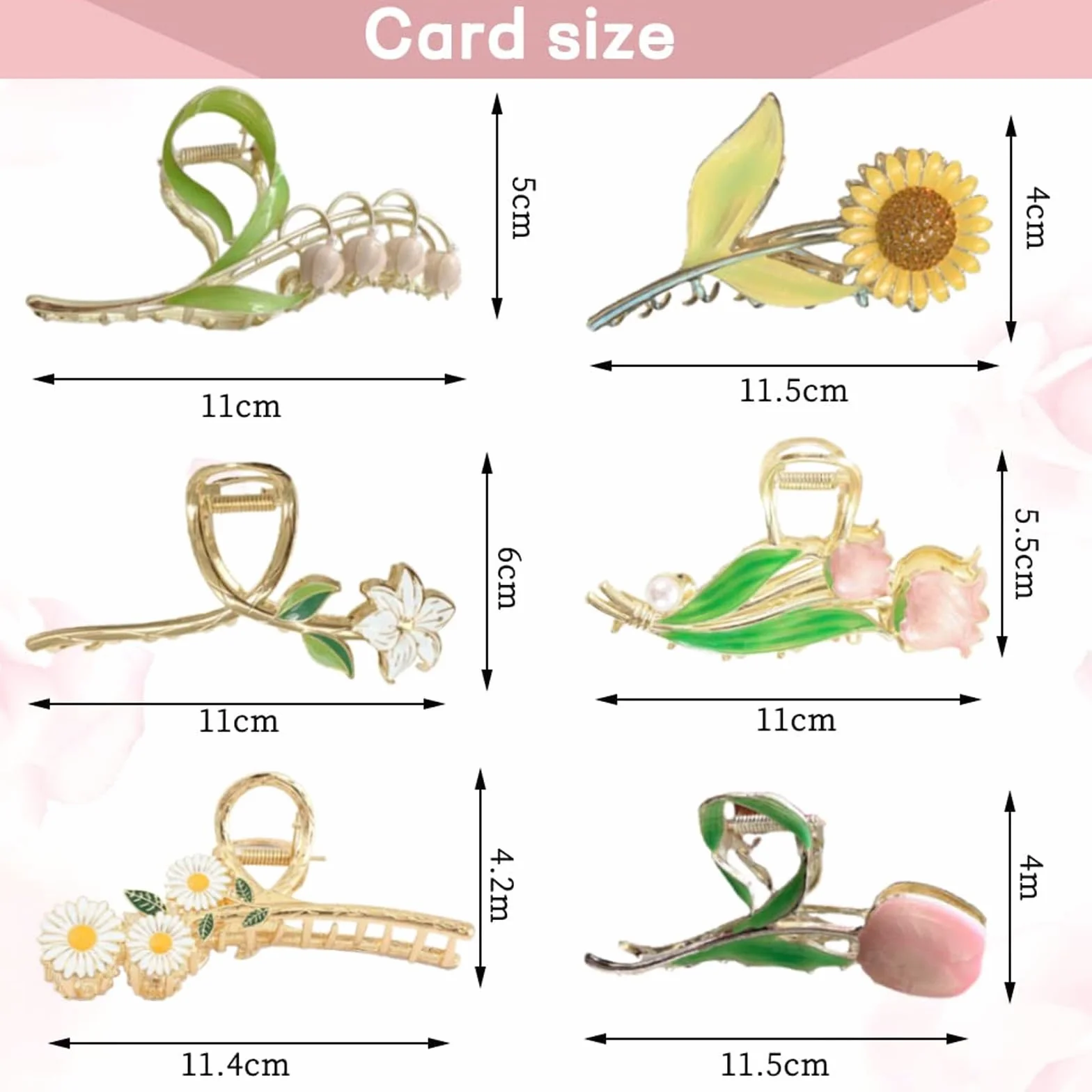 6 sztuk motyl spinki do włosów Kraeoke Fishtail Spinka do włosów Pszenica Hair Clip Tulip klips z tyłu głowy duże kwiaty spinka do włosów 1