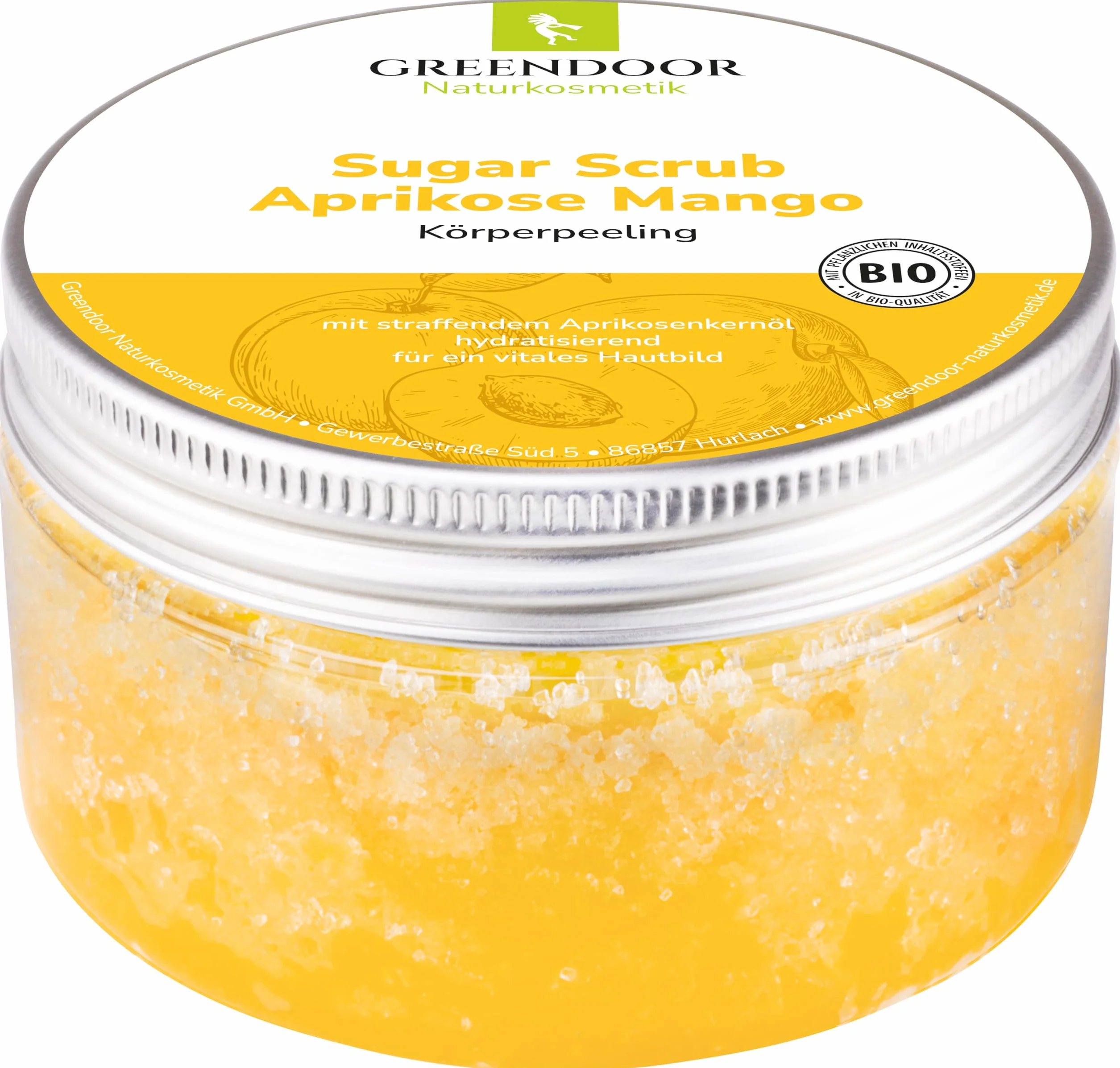 GREENDOOR Peeling do ciała Sugar Scrub Morele Mango z prowitaminą A 230 g