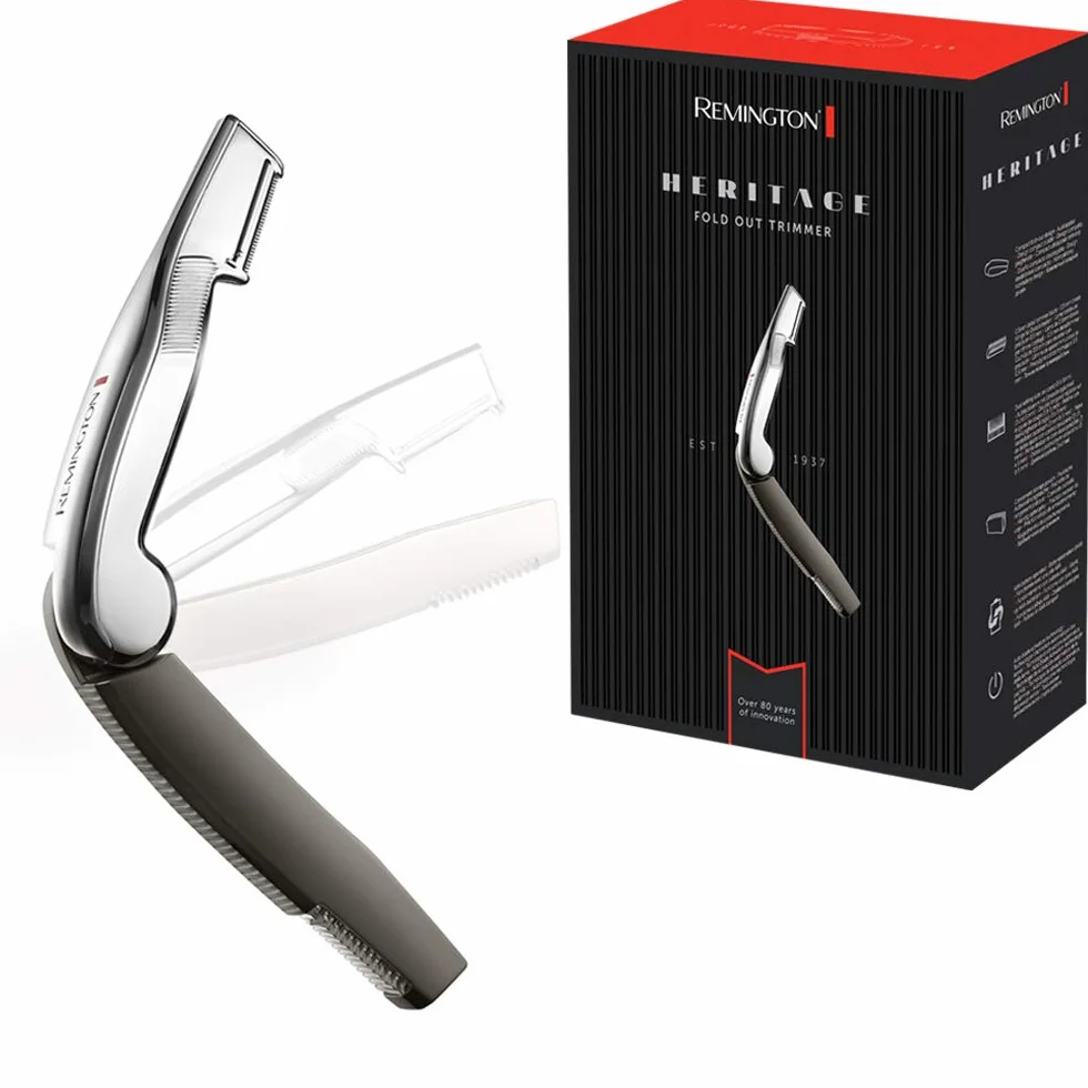 Remington Heritage MPT1000 elektryczna brzytwa do brody, precyzyjne ostrze, kompaktowa, na baterie, srebrny