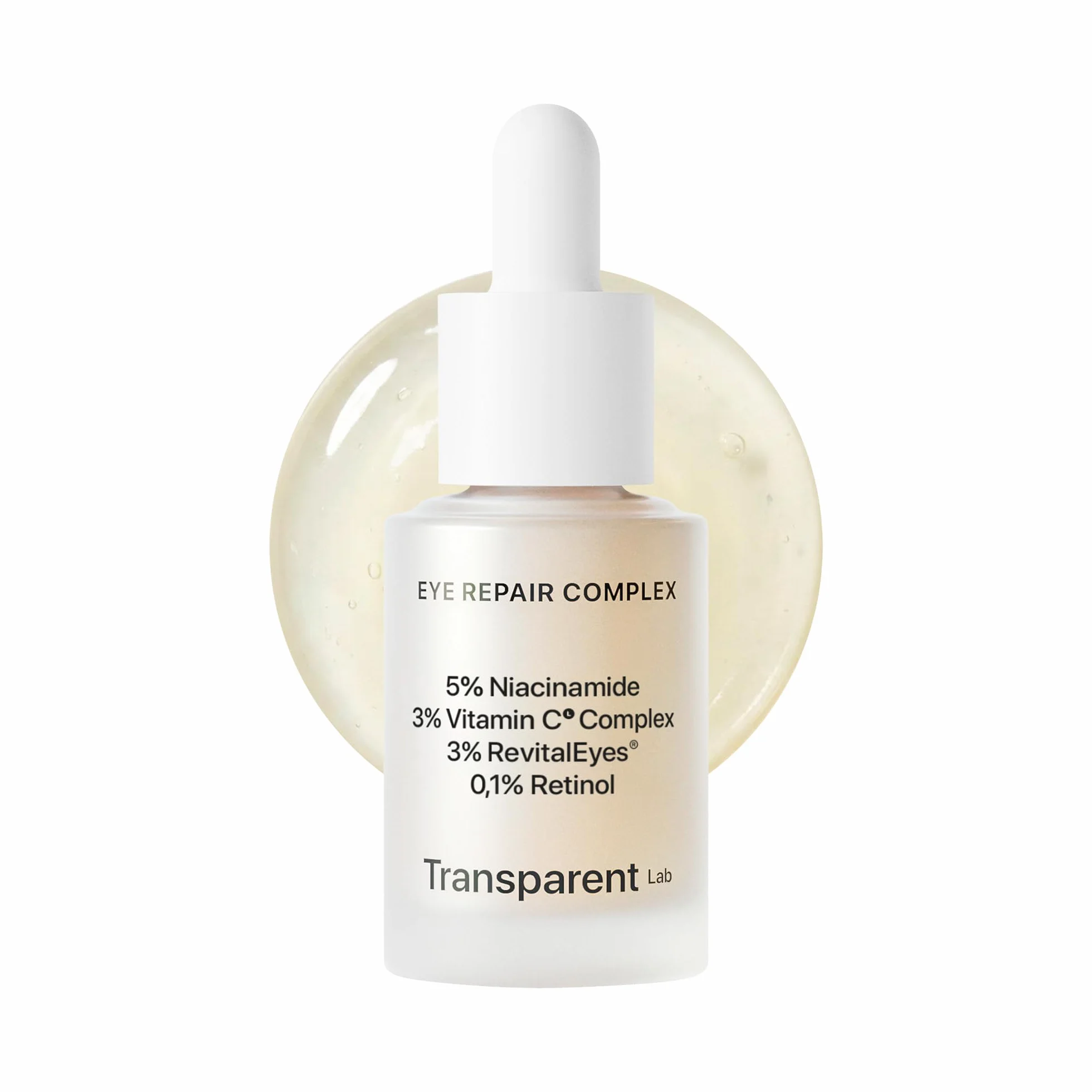 Transparent Lab Eye Repair Complex Eye Contour 15ml – Anti-aging and Moisturizing Night Serum, Reduces Dark Circles, Hydrates and Stimulates Collagen for a Rested and Firm Look