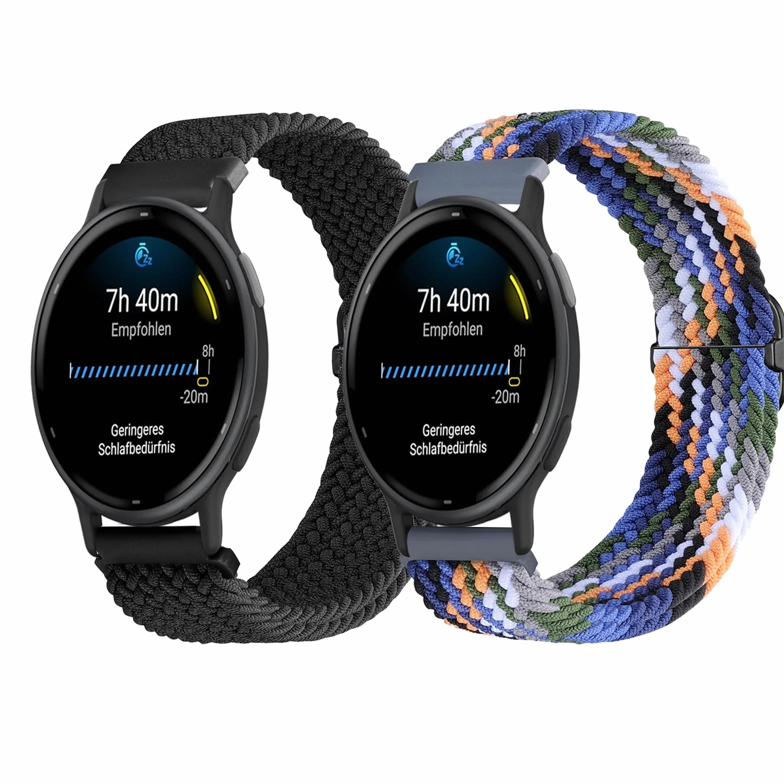Pleciona bransoletka kompatybilna z Garmin Vivoactive 5/ Vivoactive 3/ Luxe 42 mm / HR, 20 mm, nylonowy pasek do zegarka Garmin Venu/Venu 2Plus, Venu SQ/SQ2 / SQ2 Music, Forerunner 55/245/245
