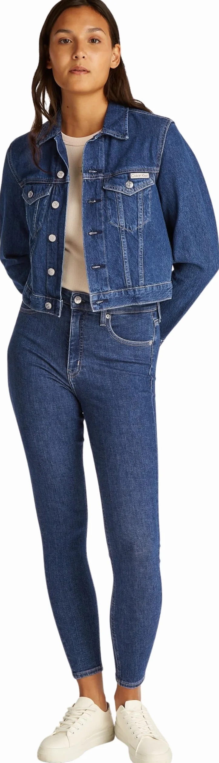 Calvin Klein Kurtka Trucker Kobiety Cropped 90's Denim Trucker J20j225183