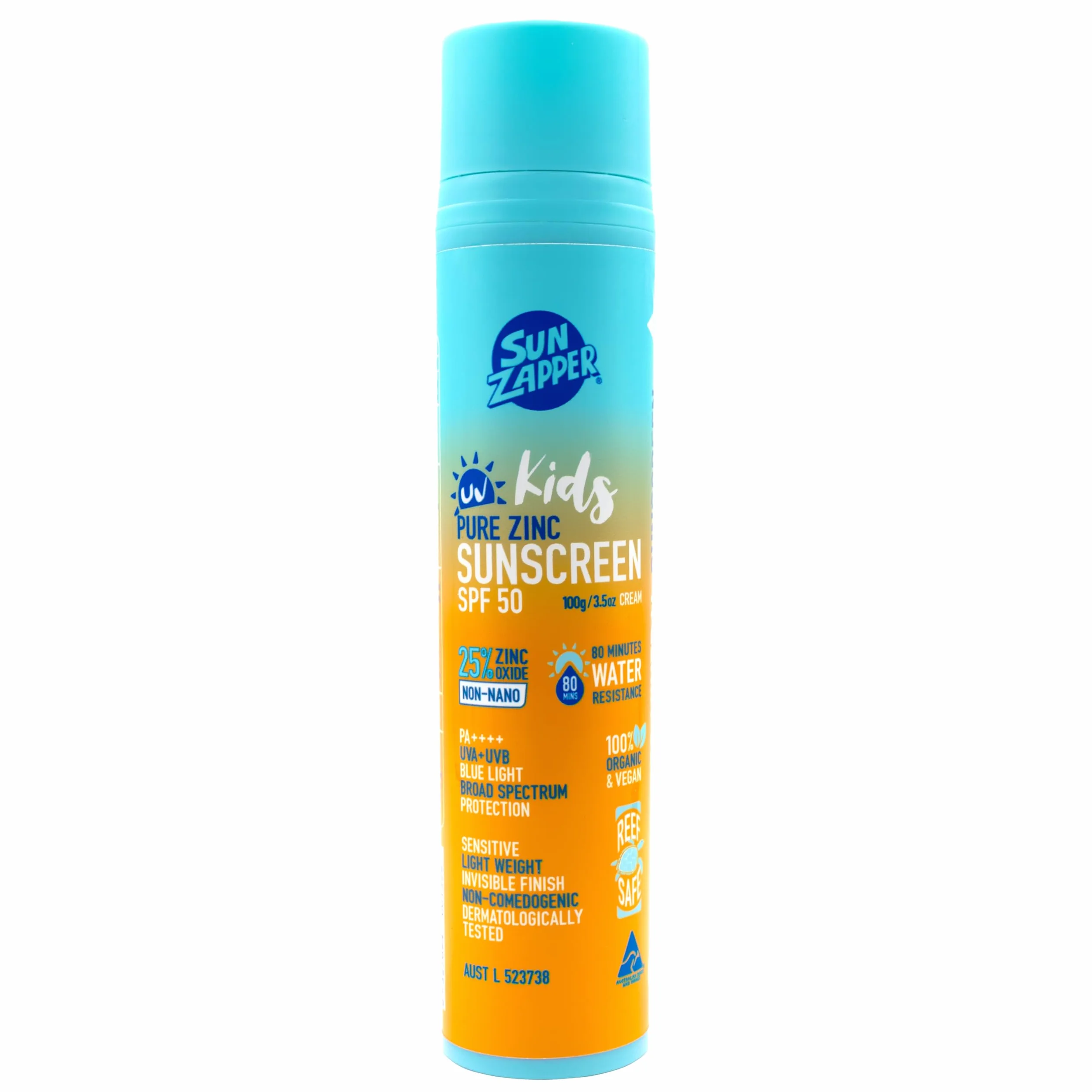 Sun Zapper Pure Zinc Kids Mineral Sunscreen SPF 50 Natural Kids Sun Cream