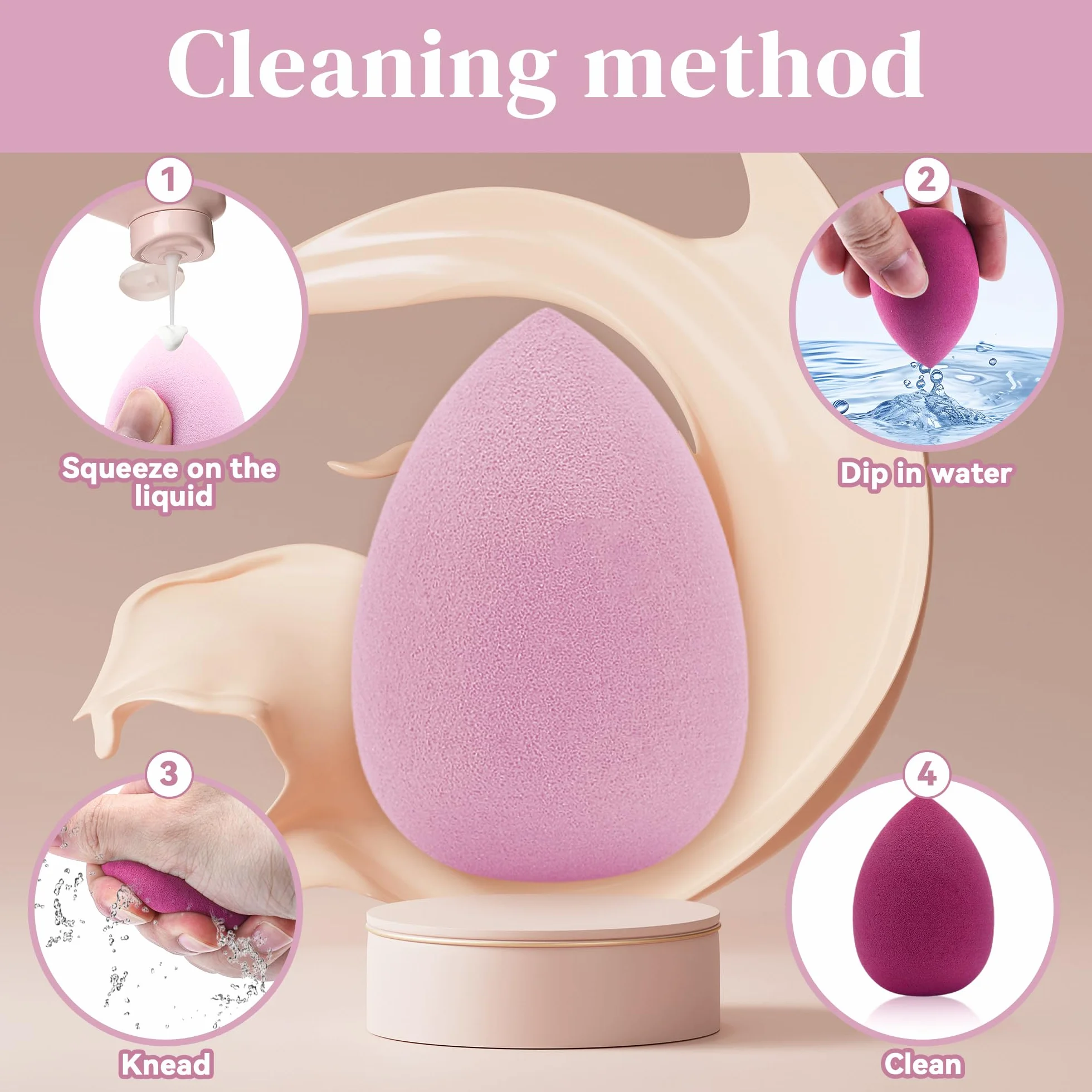 Gąbka do makijażu, 8 sztuk Gąbki do makijażu Beauty Foundation Blending, Blender gąbek do makijażu do płynnego podkładu, pudru z filtrem przeciwsłonecznym, puszek do pudru, kremu, prezent dla kobiet