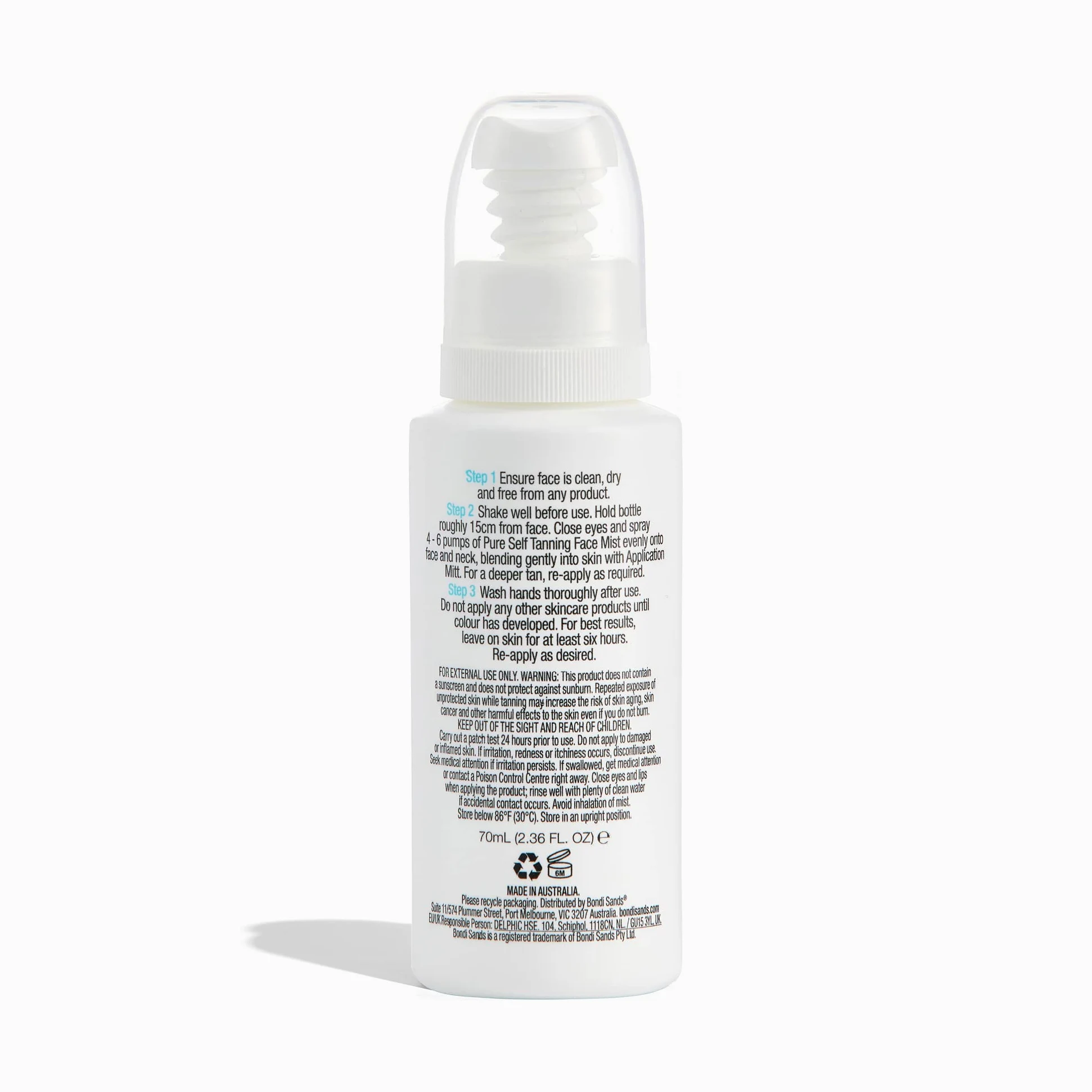 Bondi Sands Pure Tanning Face Mist Opalająca mgiełka do twarzy