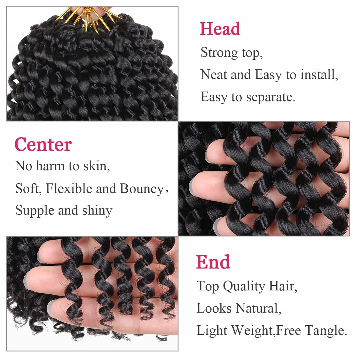 Leeven 7 opakowań krótkie passion Twist szydełkowane warkocze włosy dla motyla sztuczne loki 30 cm fala wodna szydełkowane włosy gorąca woda ustawienie pasja skręty plecione włosy czeskie warkocze włosy 1B #