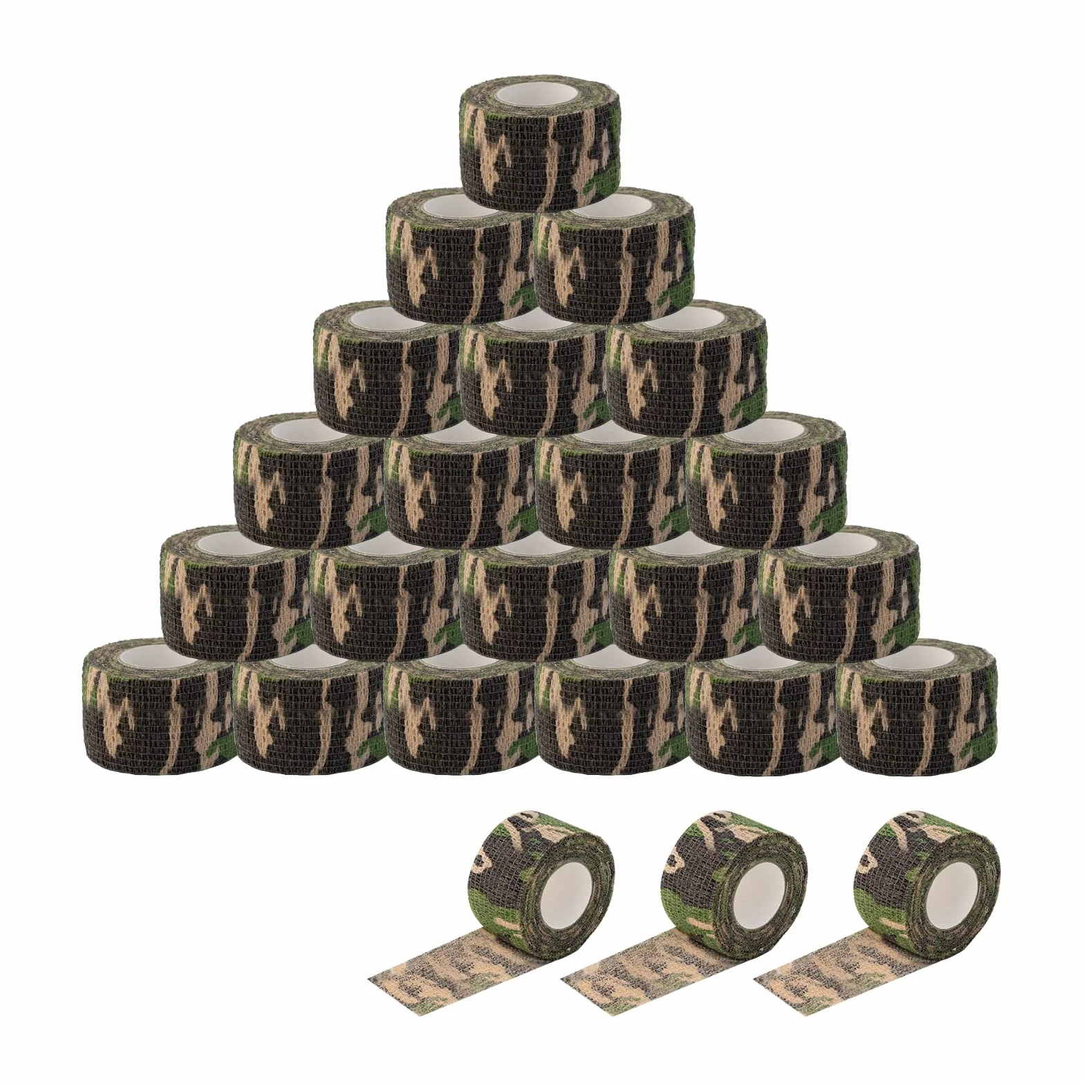 EZ taśma klejąca do uchwytu tatuażu, 24 sztuki (2,5 cm x 4,5 m), samoprzylepna taśma na nadgarstek i obrzęk kostki, jednorazowa rolka tatuażu, taśma tubowa, do maszyny do tatuażu, kamuflaż