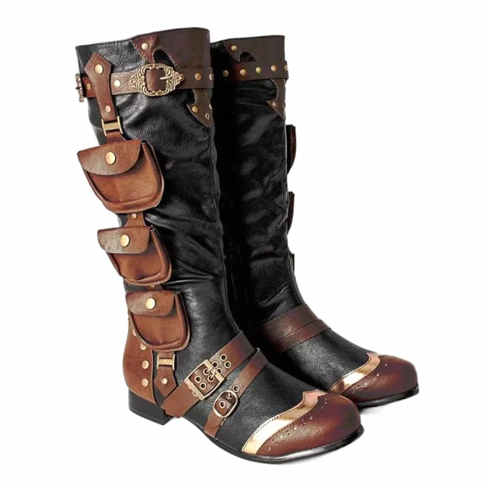 SYJYM Średniowieczne Steampunk Retro Wysokie Buty Męskie Duży Rozmiar Odgrywanie ról