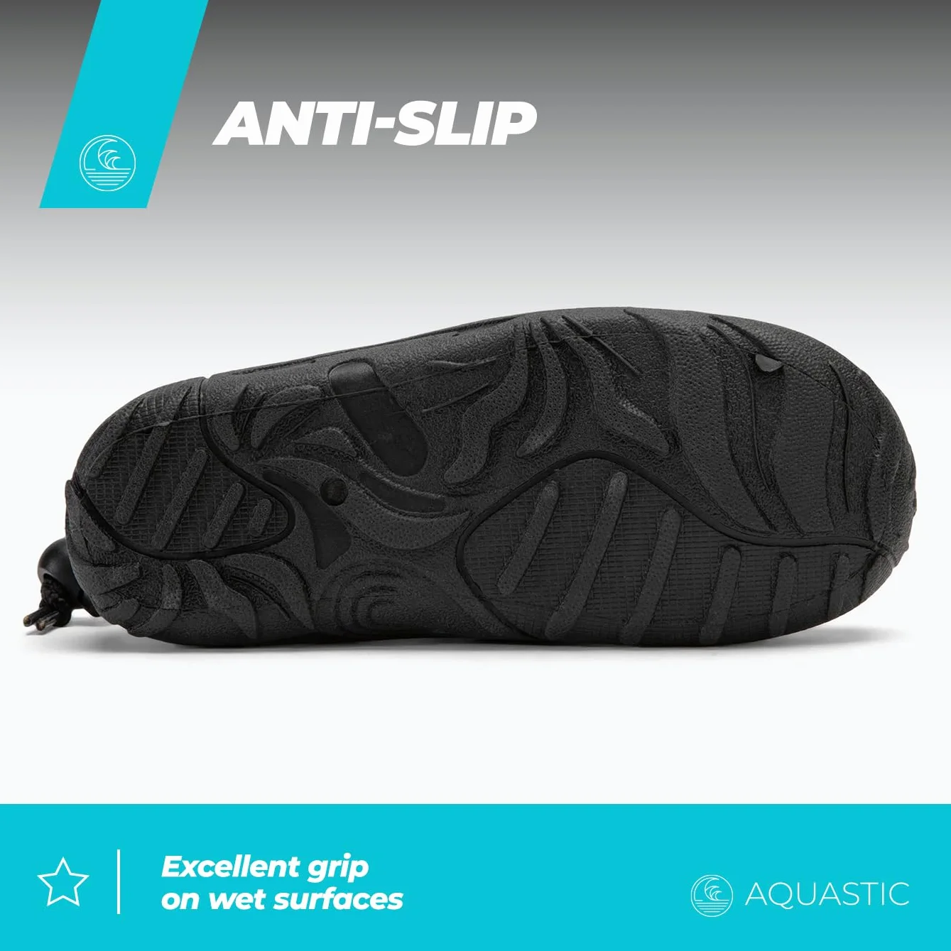 AQUASTIC Buty do Wody KEA JR dla Dzieci Wsuwane Buty do Pływania z Siatką Antypoślizgowa Kauczukowa Podeszwa TPR Odprowadzanie Wody Ochrona i Komfort na Basen i Plażę