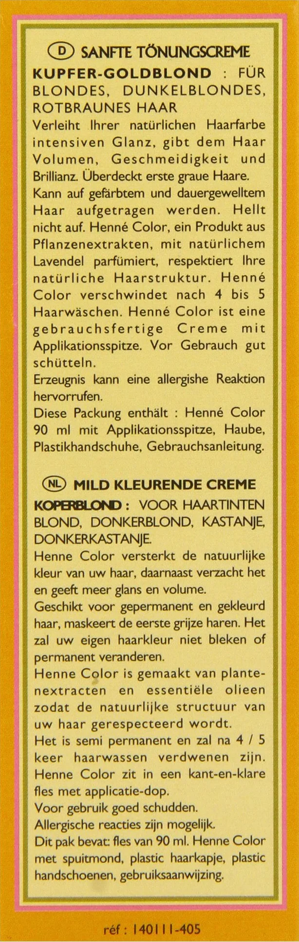 Henné Color Henna-Tönungscreme Kupfer Goldblond 90 ml