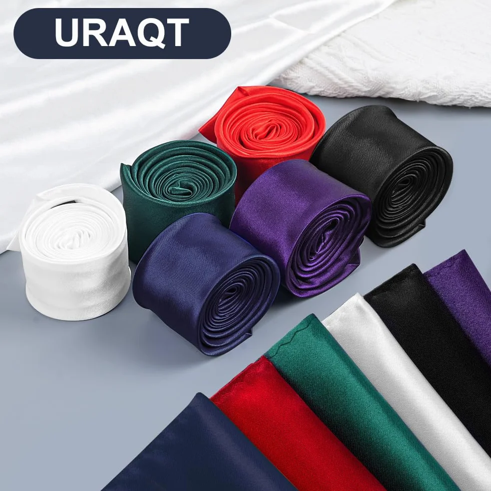 URAQT 8 cm jednolity kolor krawat formalny krawat i poszetka zestaw (23 x 23 cm) dla mężczyzn z Wielkiej Brytanii biznesowy ślub praca krawat (8 cm)