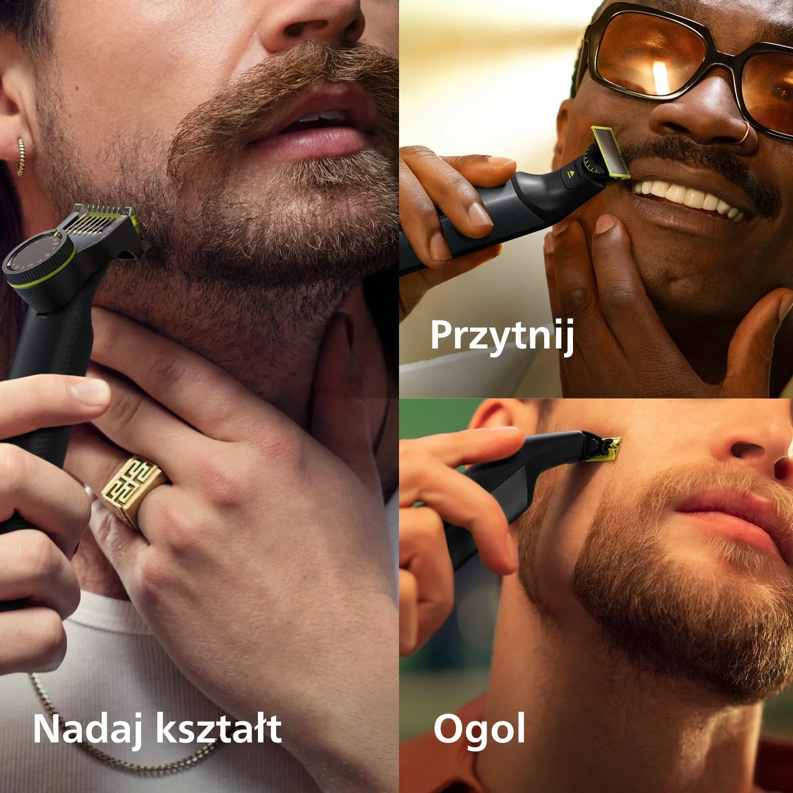 Philips OneBlade Pro 360 - Golarka do brody i do ciała z ostrzem 360, 1x ostrze 360, 1x nasadka do przycinania z 14 ustawieniami długości, 1x zestaw do ciała, 1x miękkie etui (model QP6551/30)