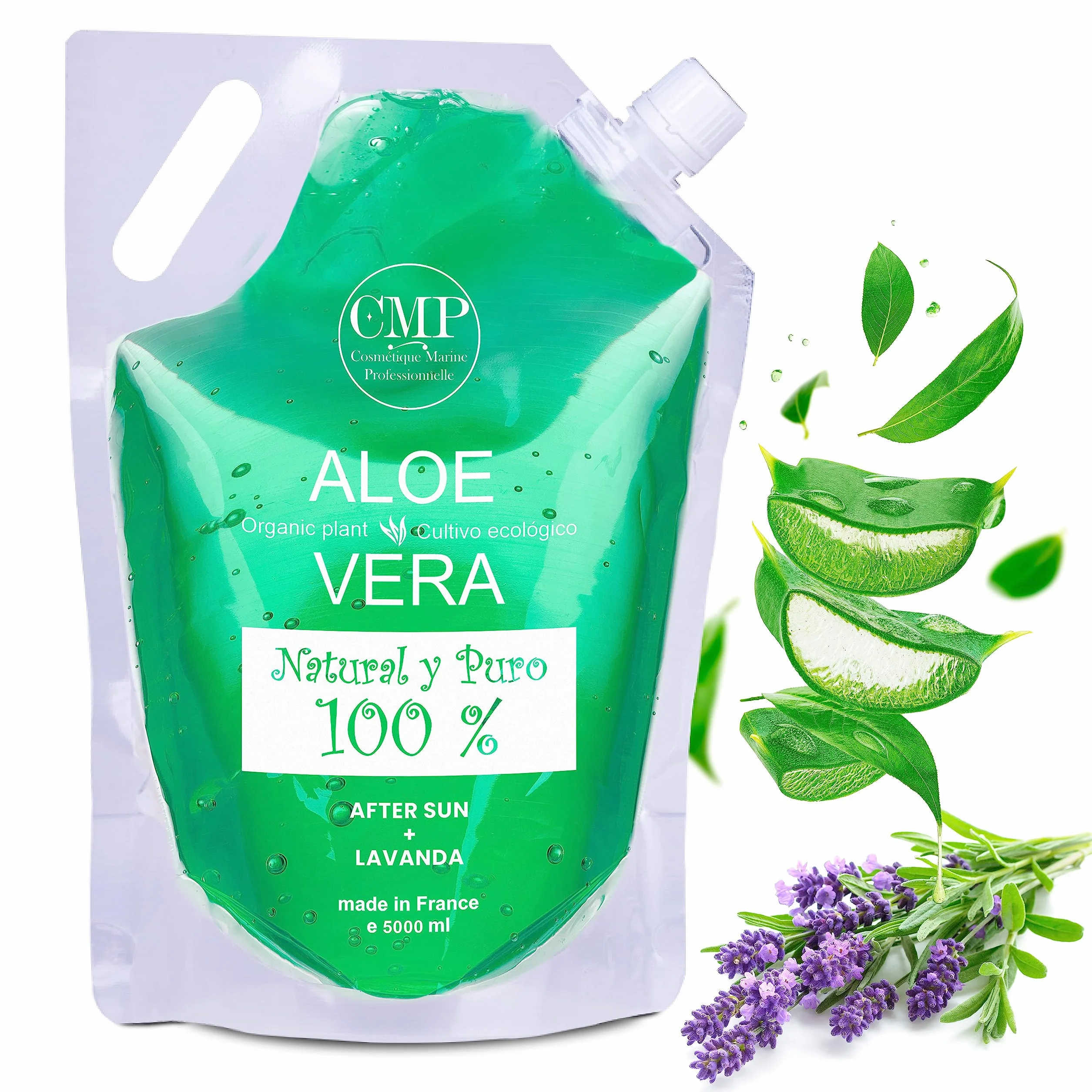 bleu & marine Bretania - Aloe Vera i Lawendowy Żel Aftersun, Nawilżający i Naprawczy, Naturalna Formuła, Utrzymuje Opaleniznę, 5 l