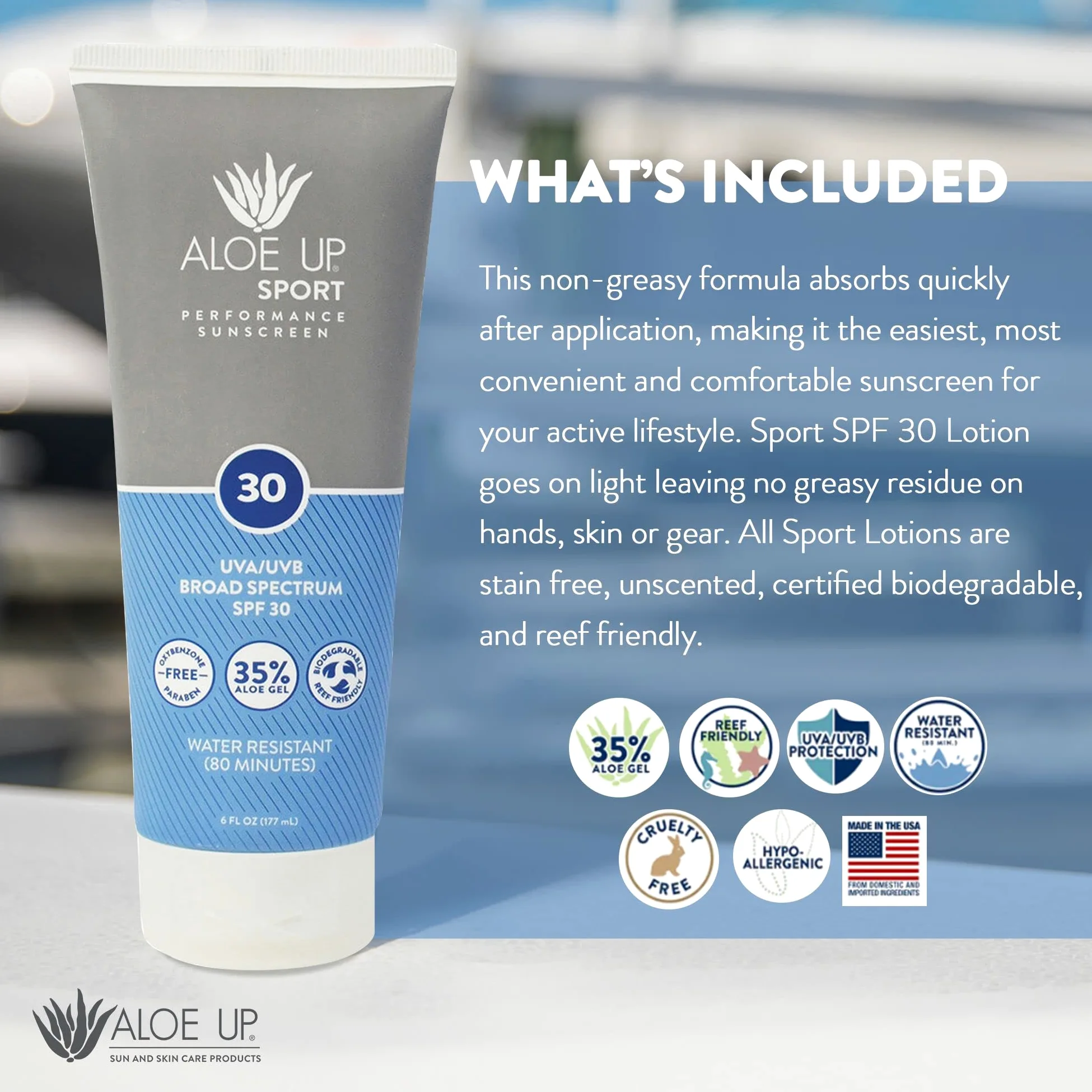 Aloe Up Sport Sun Care Collection SPF30 balsam sportowy, 177 ml