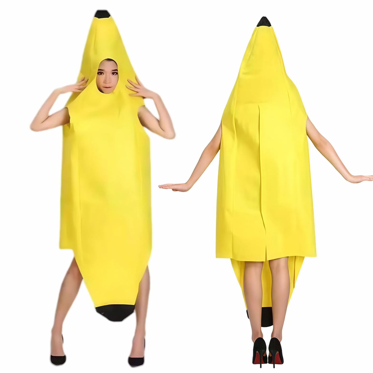 GWAWG Kostium banana, kostiumy na Halloween dla dorosłych, lekki i wygodny kostium banana dla dorosłych, łatwy do noszenia i zdejmowania zabawny kostium dla dorosłych na Halloween, imprezy