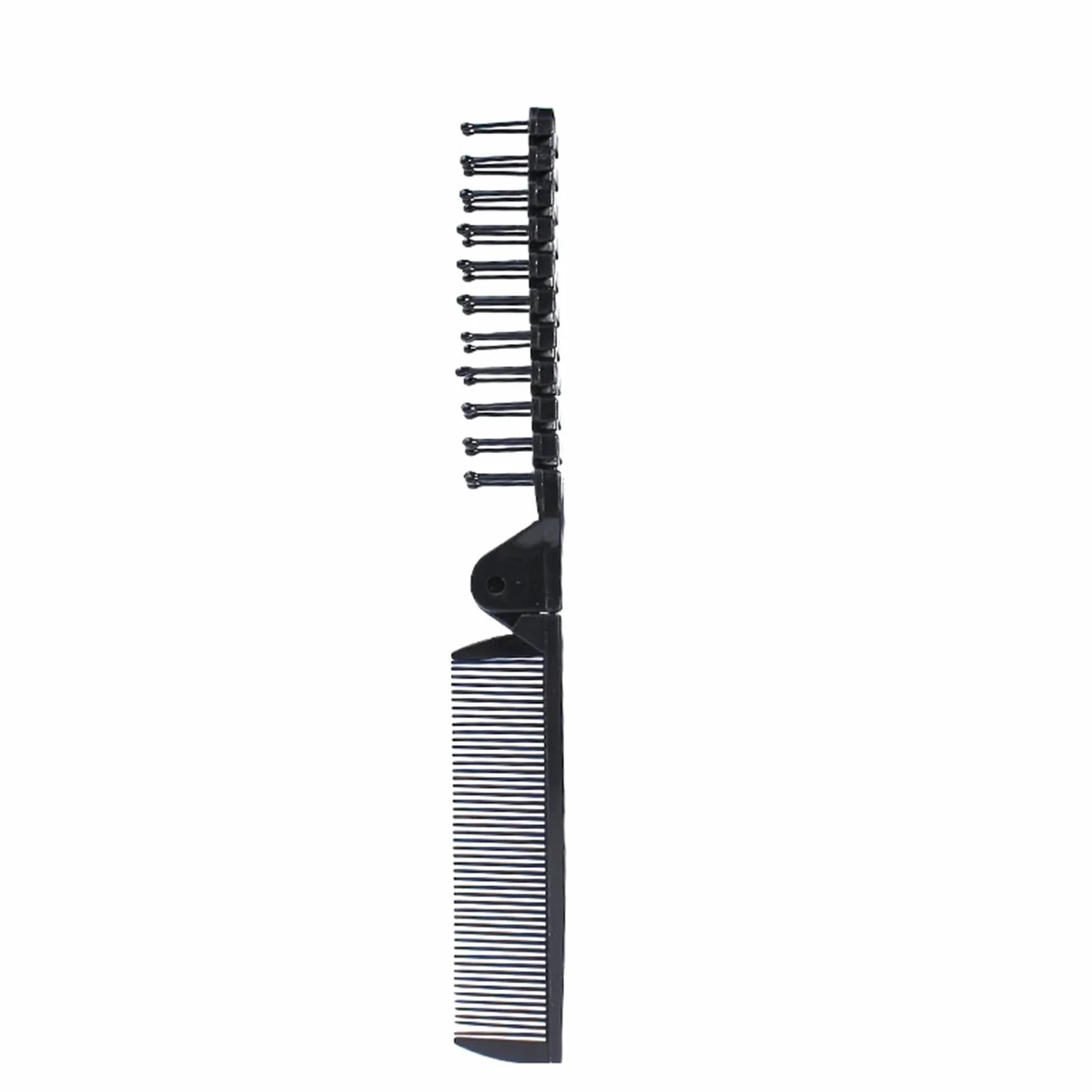 DieffematicSZ Grzebień Plastic Folding Comb Hair Comb Plate Hair Comb Modelling Comb Close Tooth Comb Travel Compact And Portable (Color : Schwarz)