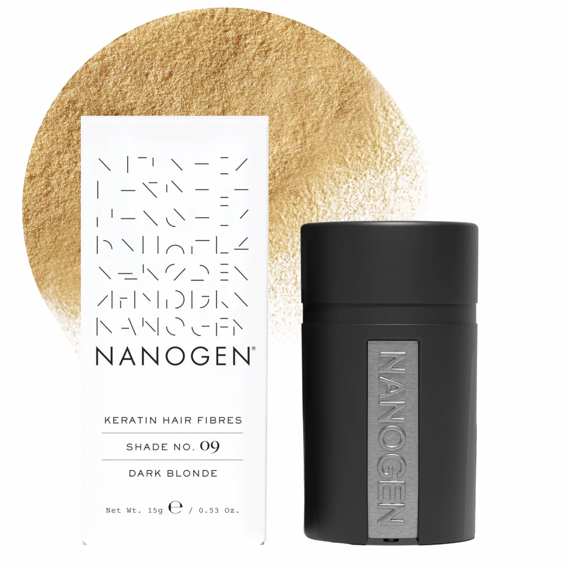 Nanogen Keratin włókna zagęszczające do włosów, 15 g, ciemny blond