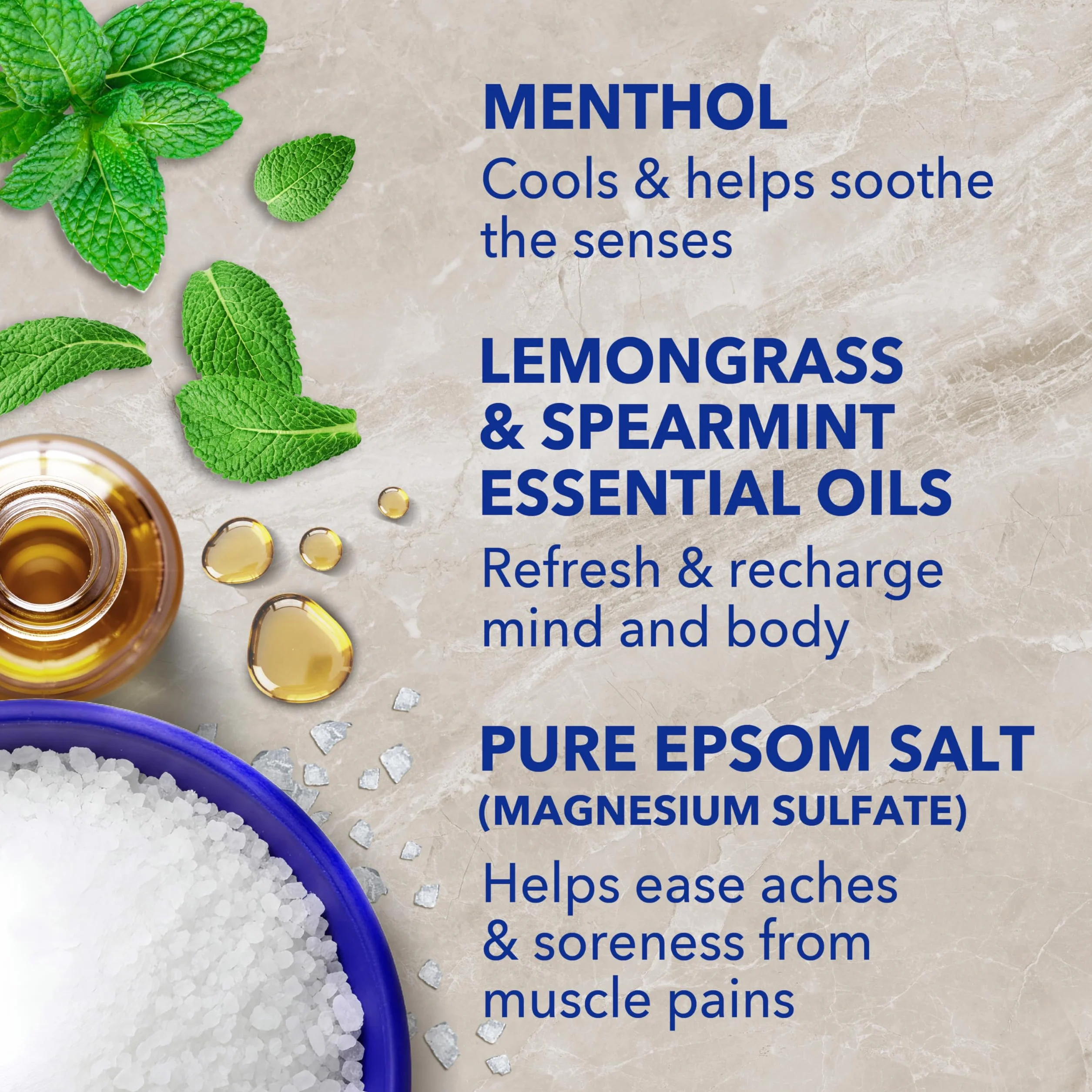 Dr Teal's Pure Epsom Salt Soaking Solution 1.36 kg pre e post allenamento con magnesio solfato & mentolo