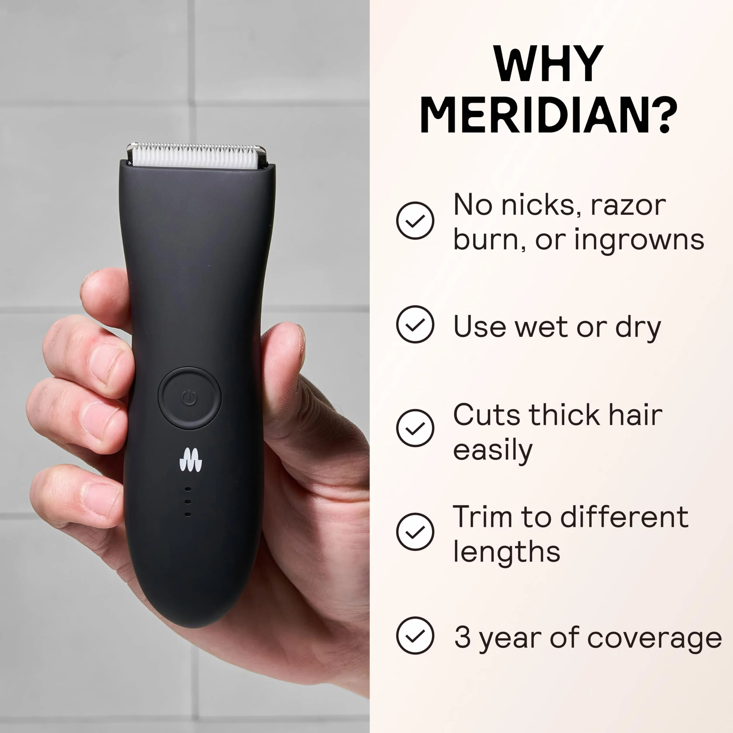Meridian Elektryczna Maszynka do Strzyżenia dla Mężczyzn, Mokro i Sucho, 90min Baterii, USB
