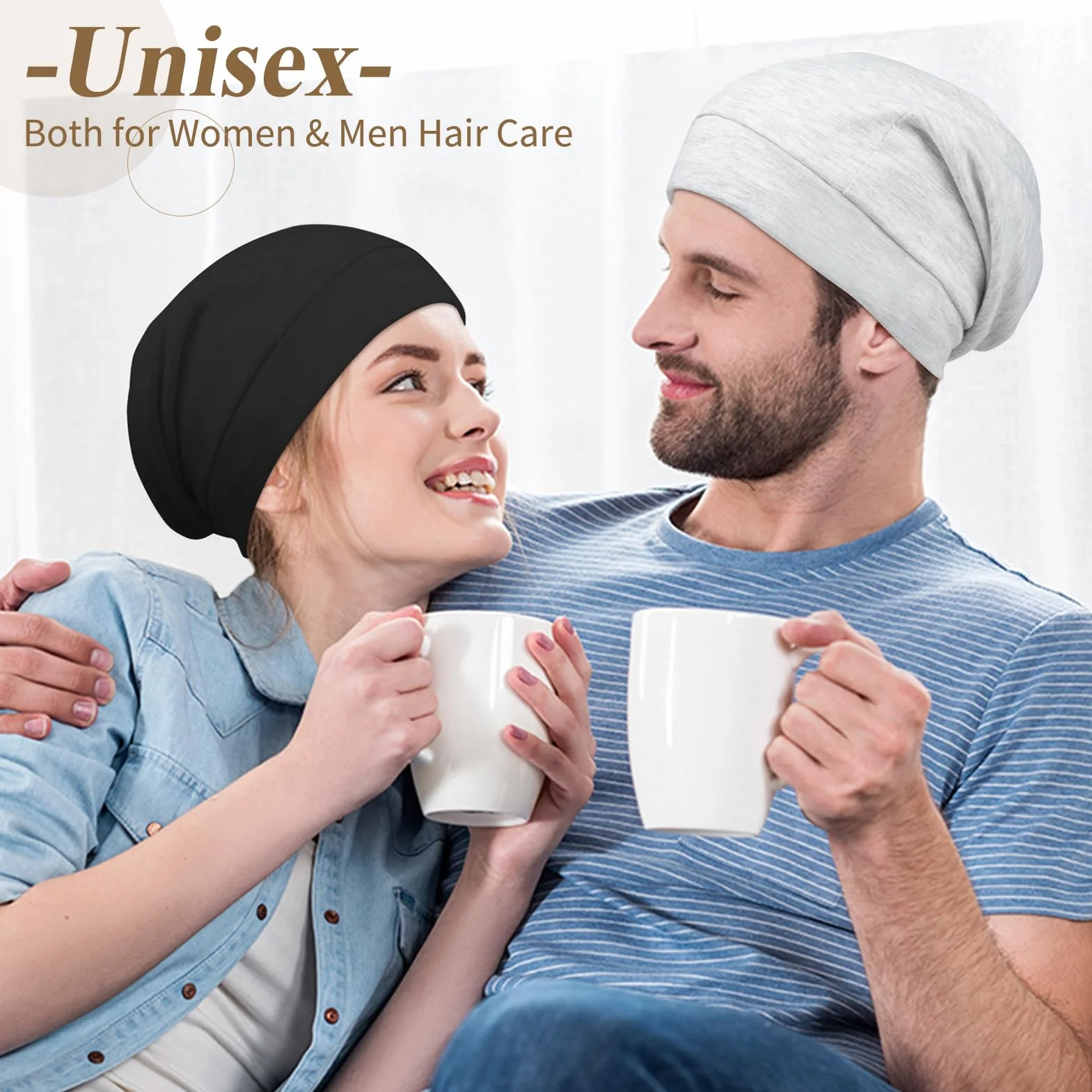 Kiiwah Satynowa czapka do spania z podszewką satynową, regulowana czapka z kręconymi włosami do spania unisex czapka typu slouch beanie czapka do spania miękka satynowa czapka z jedwabnym bonnetem dla