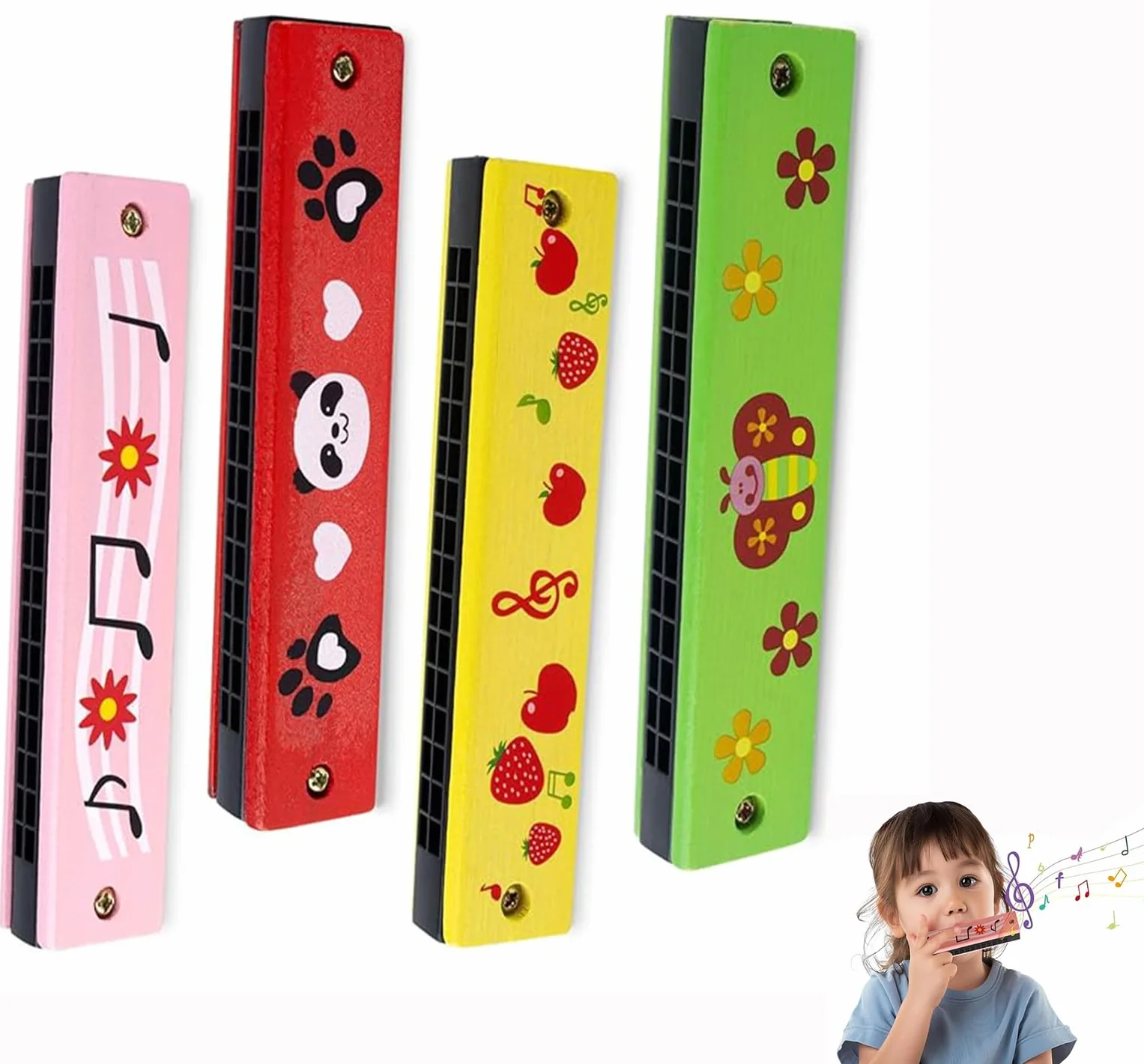 Harmonijka dla dzieci, 4 style, lekka, kreskówkowa, zabawna harmonijka z podwójnym rzędem 16 otworów, edukacyjna harmonijka dla początkujących, studentów, prezenty muzyczne dla dzieci