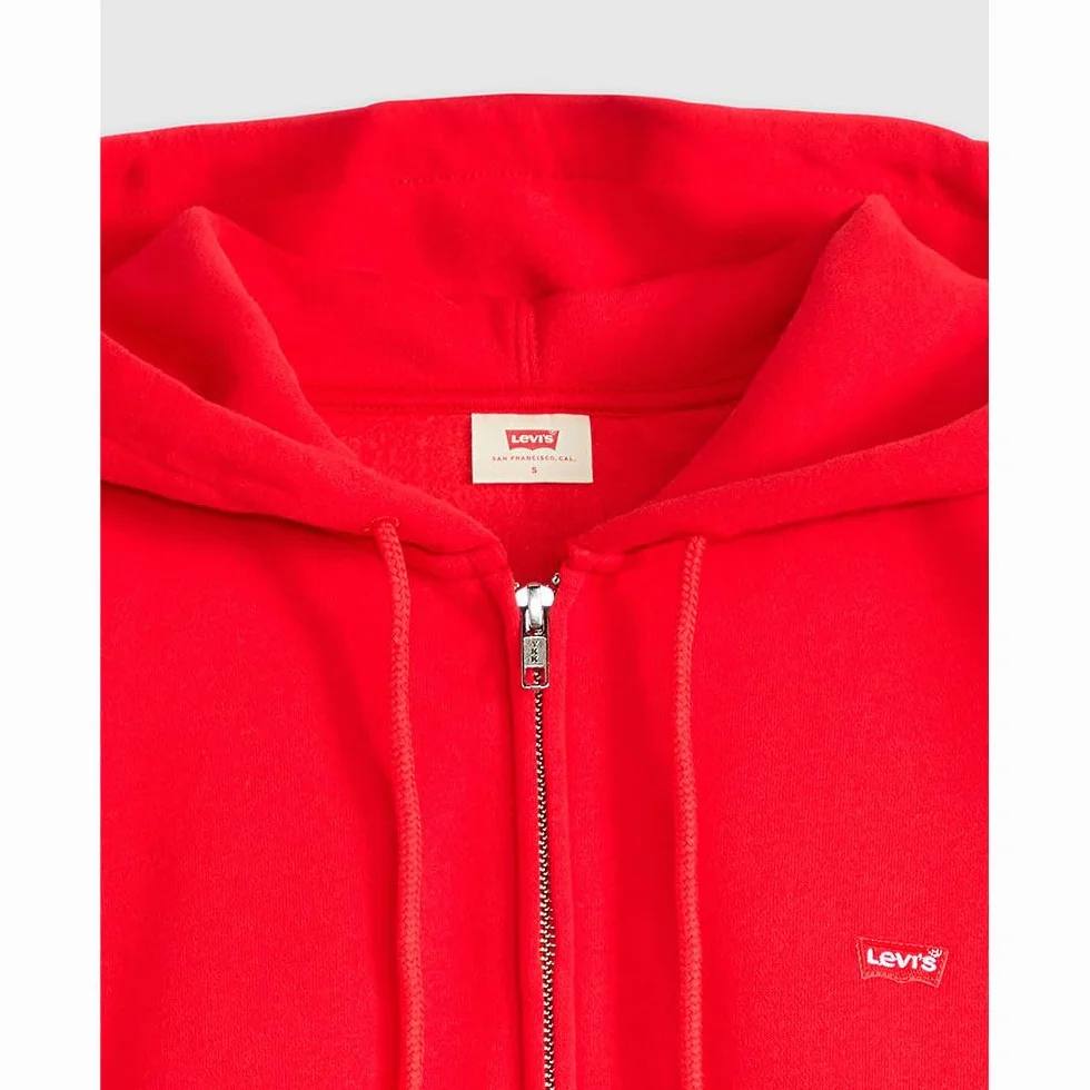 Levi's Everyday Zip Hoodie True Red Fleece, czerwony (True Red), S