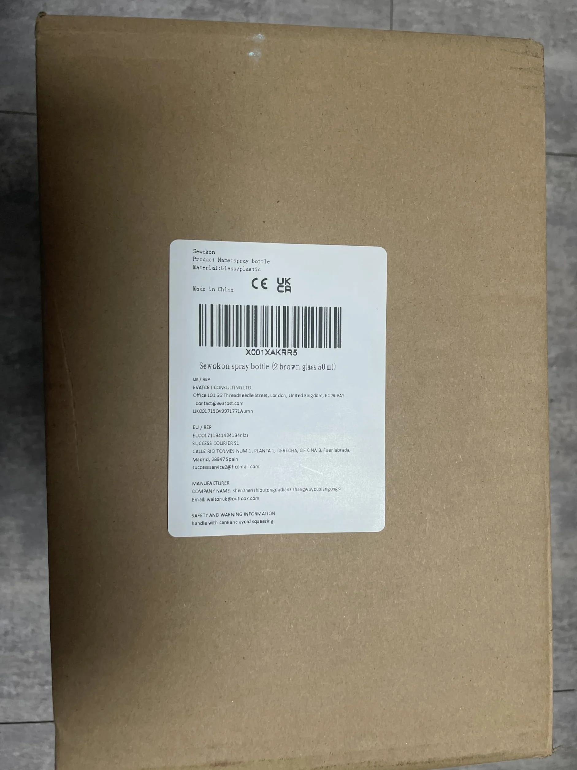 2 × mała butelka z rozpylaczem, szklana, 50 ml, brązowe szkło