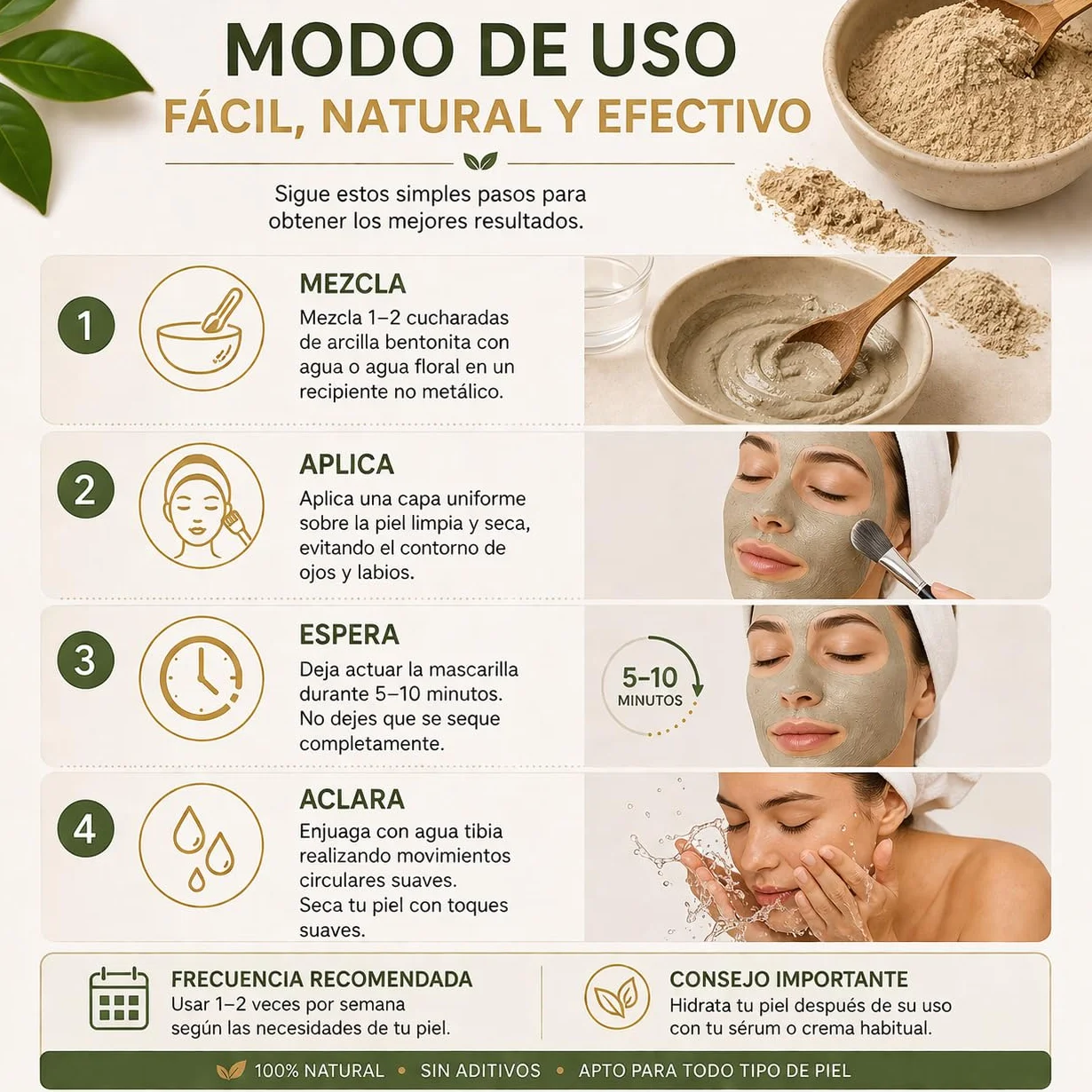 100% Natural Activated Bentonite Clay Powder 250 g | 95% Montmorylonit | Naturalna glina mineralna na trądzik, skóra olejowa i pielęgnacja DIY | Rich in Silica | Cosmetic Grade