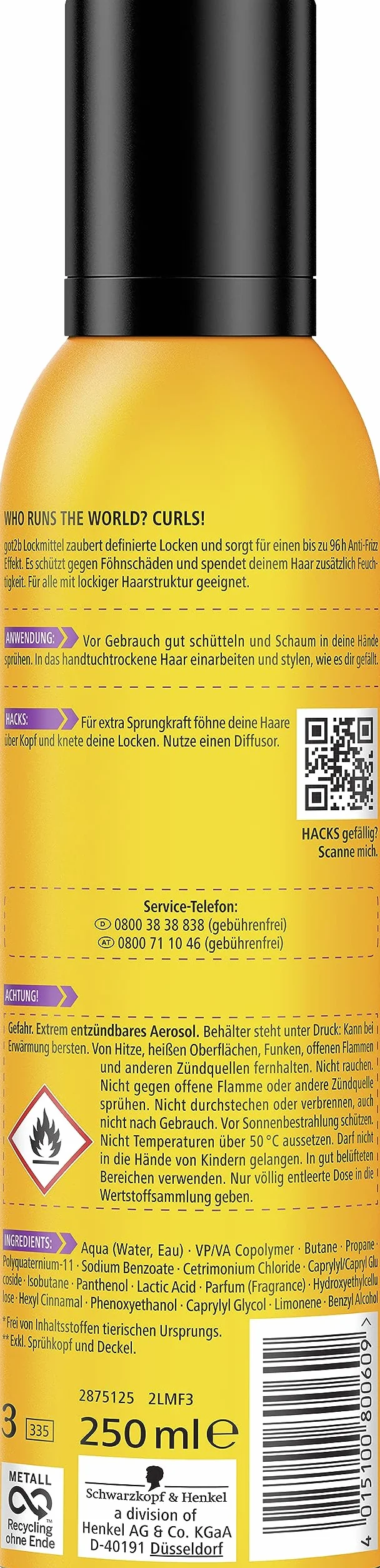 Got2B Lockmittel Pianka do Włosów 250 ml