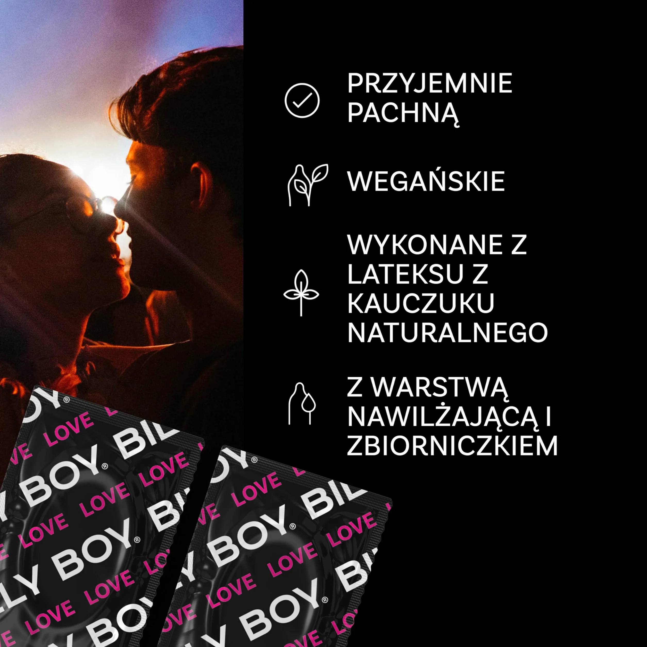 Prezerwatywy BILLY BOY Länger Lieben 100 szt., 52 mm – prezerwatywy zapewniające dłuższe i bardziej intensywne doznania (1 נ100 szt.)