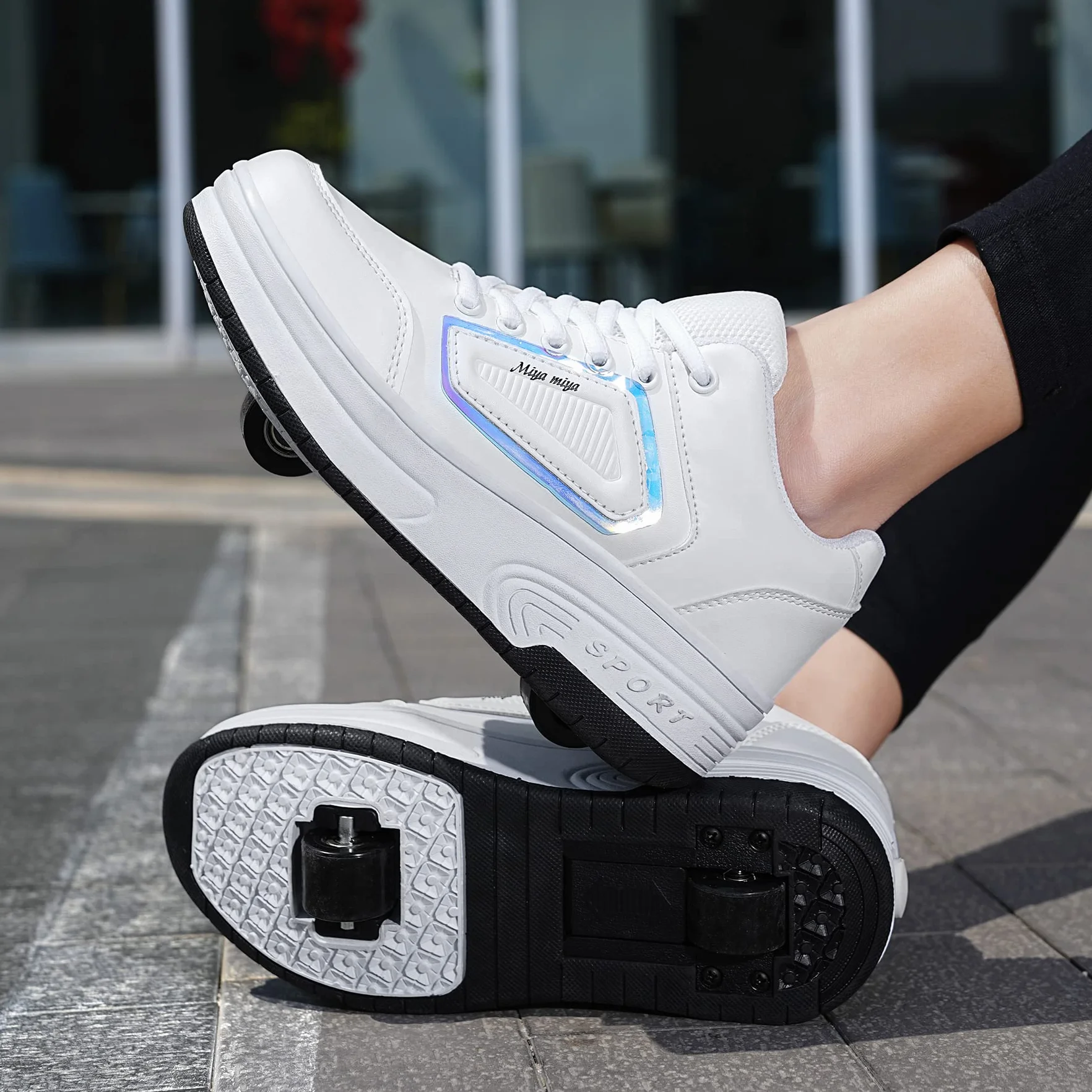Dzieci Skateboarding Buty Podwójne Koło Buty Outdoor Sportowe Gimnastyka Sneakers Moda Trampki Prezent urodzinowy dla dzieci