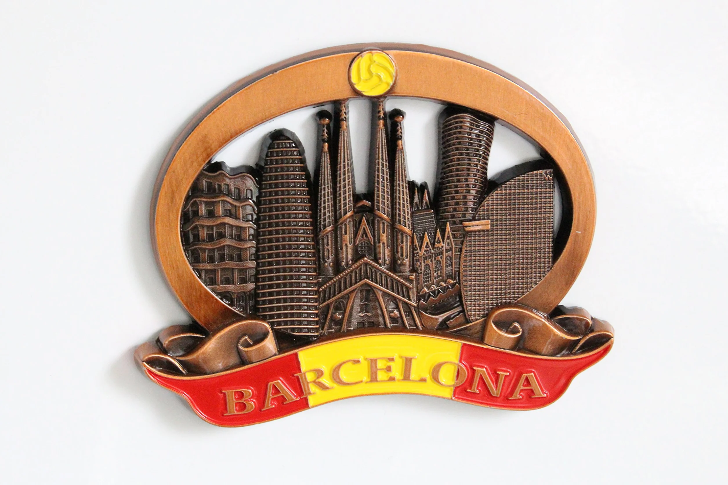 Barcelona (Hiszpania) – metalowy magnes 3D na lodówkę do kuchni na lodówkę – unikalny stylowy design świąteczny prezent pamiątkowy