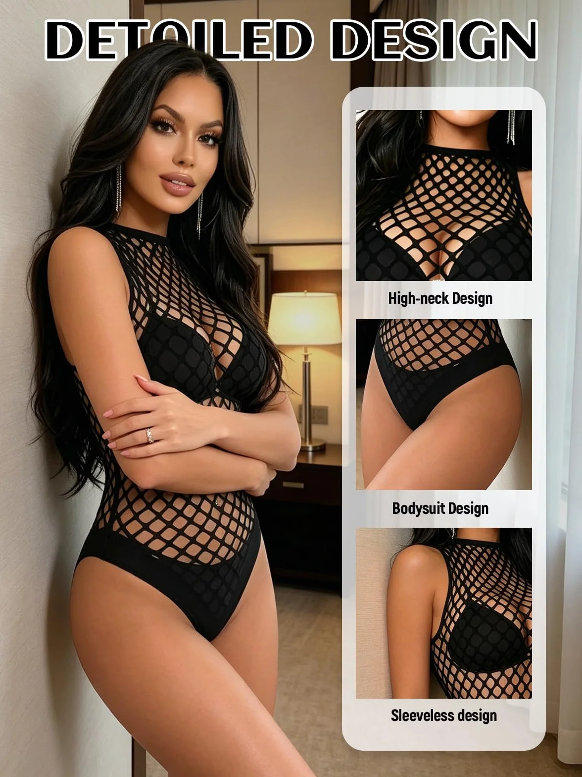 Buitifo Kobiety Sexy Body Bielizna Mesh Teddy One Piece Babydoll Nocne Ubrania