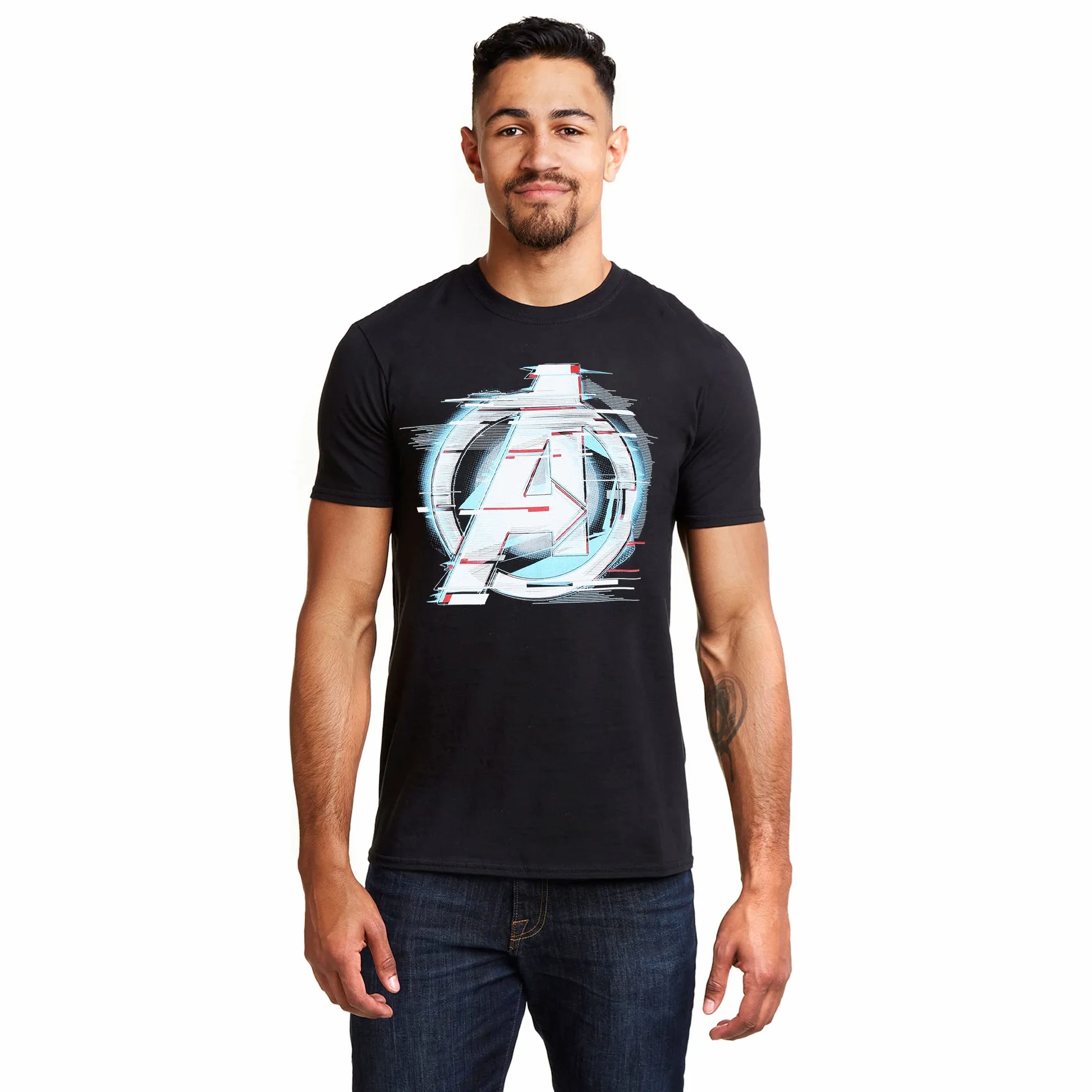 Marvel Koszulka męska z logo Endgame Quantum, Czarny (czarny blk), S